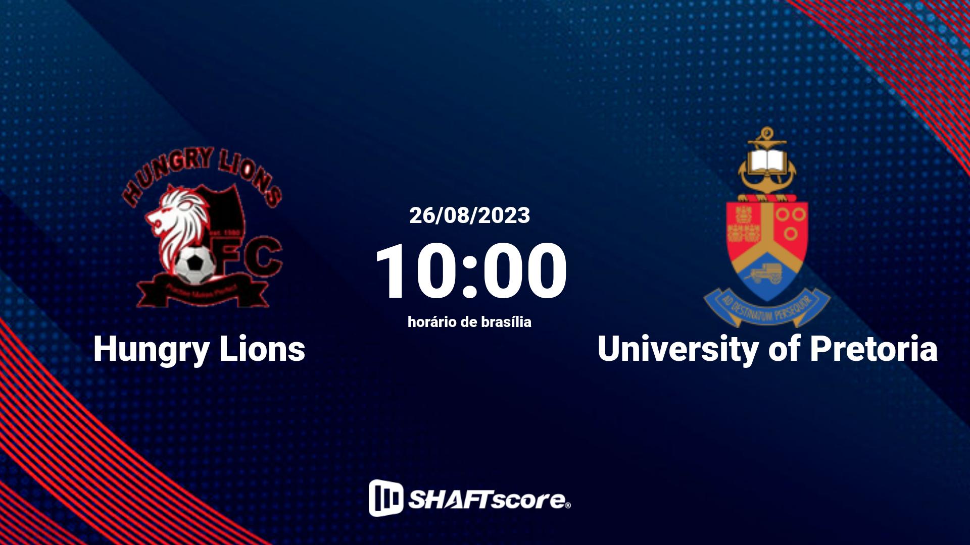 Estatísticas do jogo Hungry Lions vs University of Pretoria 26.08 10:00