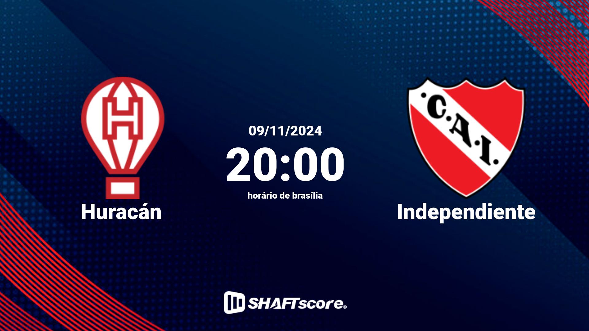 Estatísticas do jogo Huracán vs Independiente 09.11 20:00