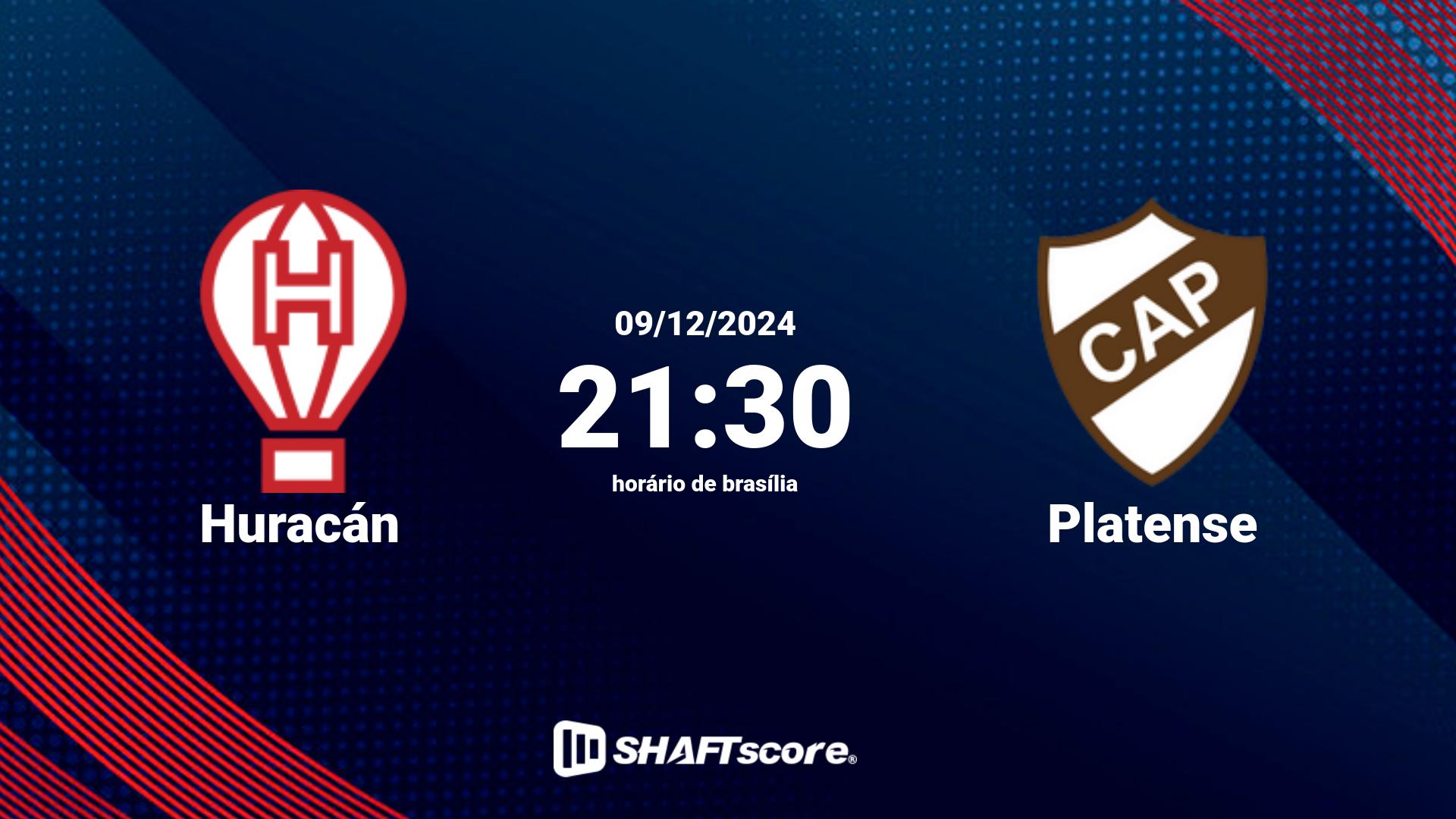 Estatísticas do jogo Huracán vs Platense 09.12 21:30