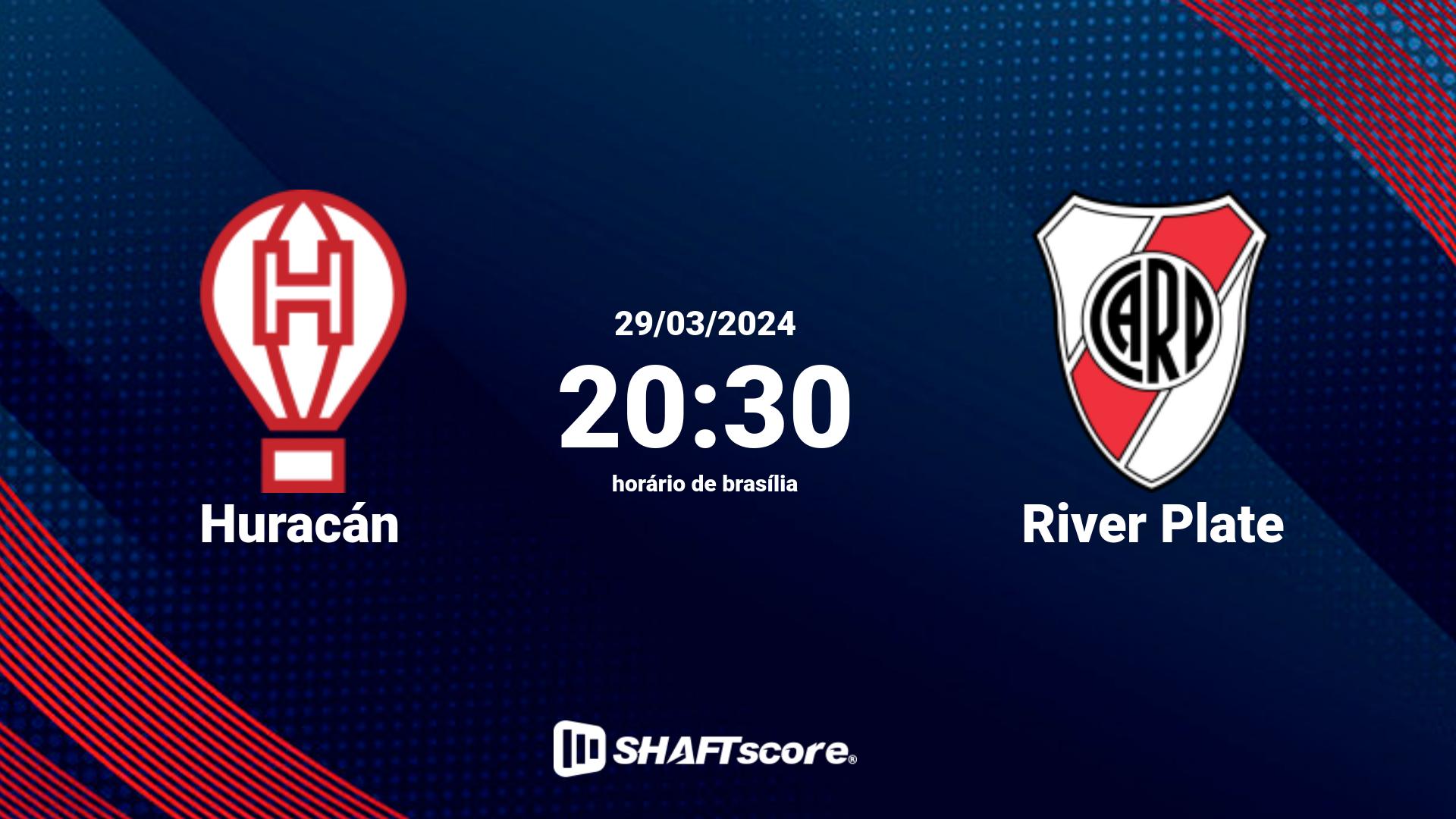 Estatísticas do jogo Huracán vs River Plate 29.03 20:30
