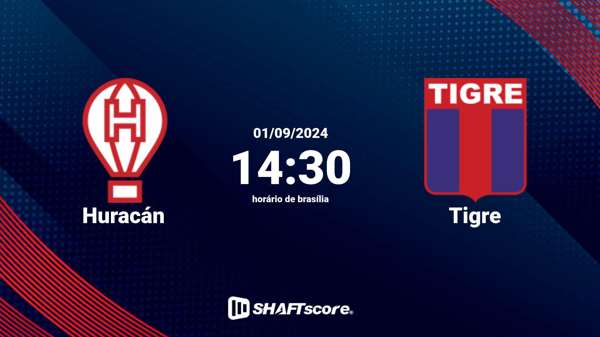 Estatísticas do jogo Huracán vs Tigre 01.09 14:30