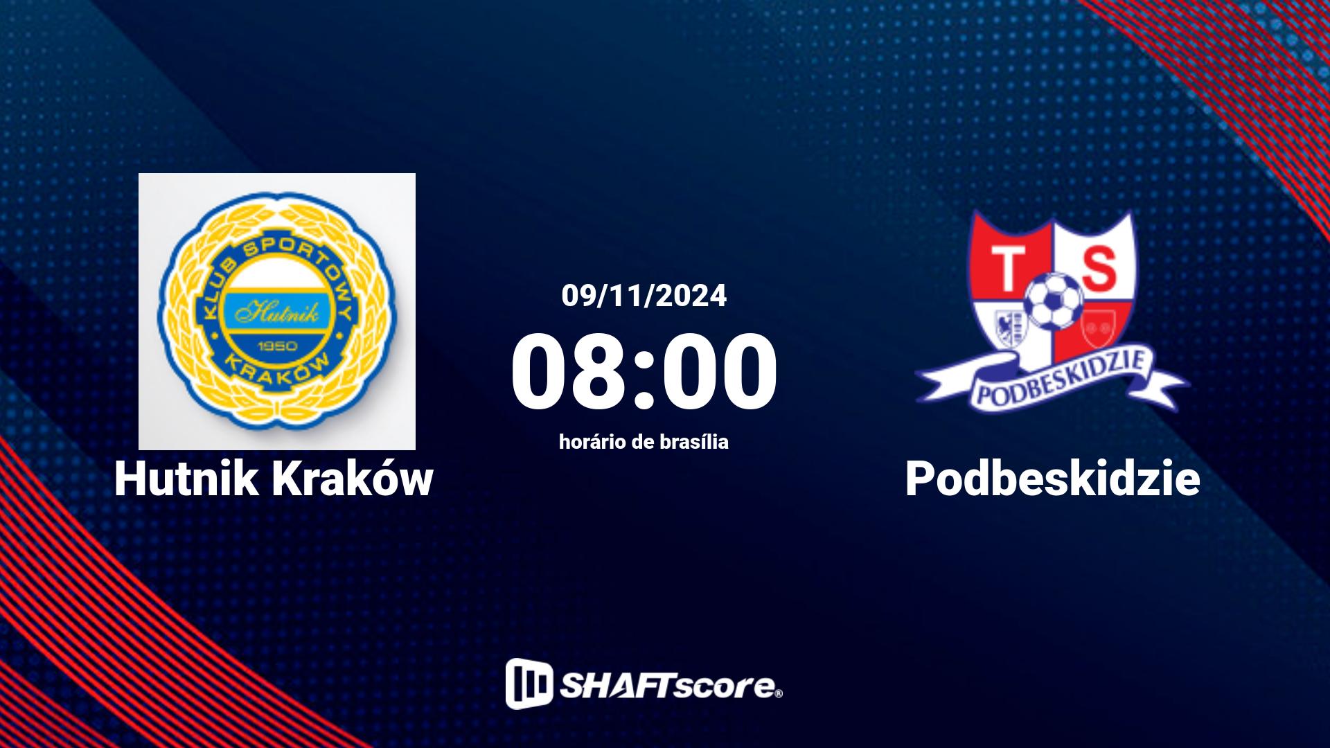 Estatísticas do jogo Hutnik Kraków vs Podbeskidzie 09.11 08:00