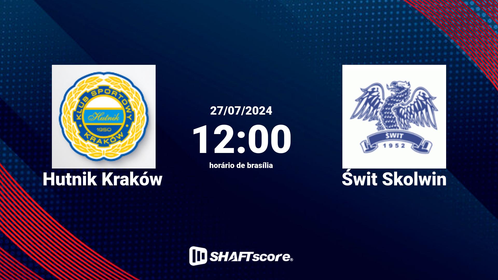 Estatísticas do jogo Hutnik Kraków vs Świt Skolwin 27.07 12:00