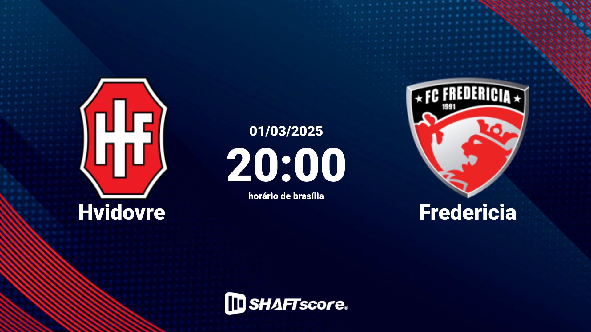 Estatísticas do jogo Hvidovre vs Fredericia 01.03 20:00