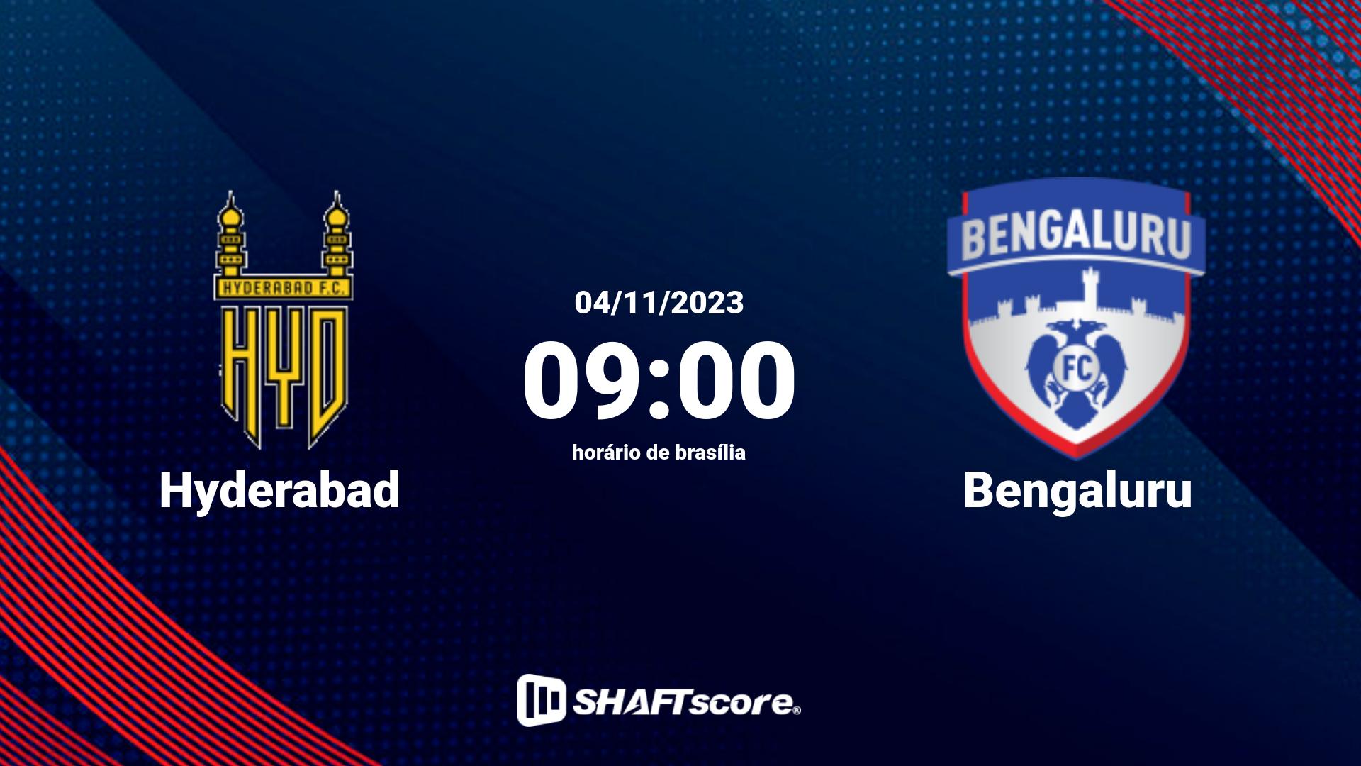 Estatísticas do jogo Hyderabad vs Bengaluru 04.11 09:00