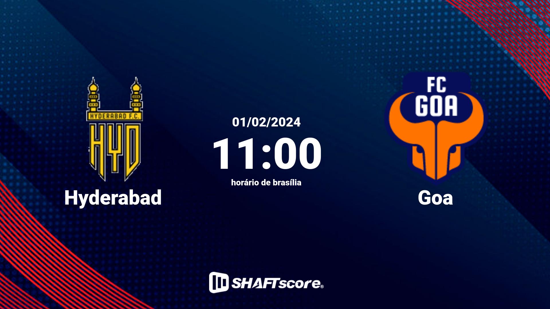 Estatísticas do jogo Hyderabad vs Goa 01.02 11:00