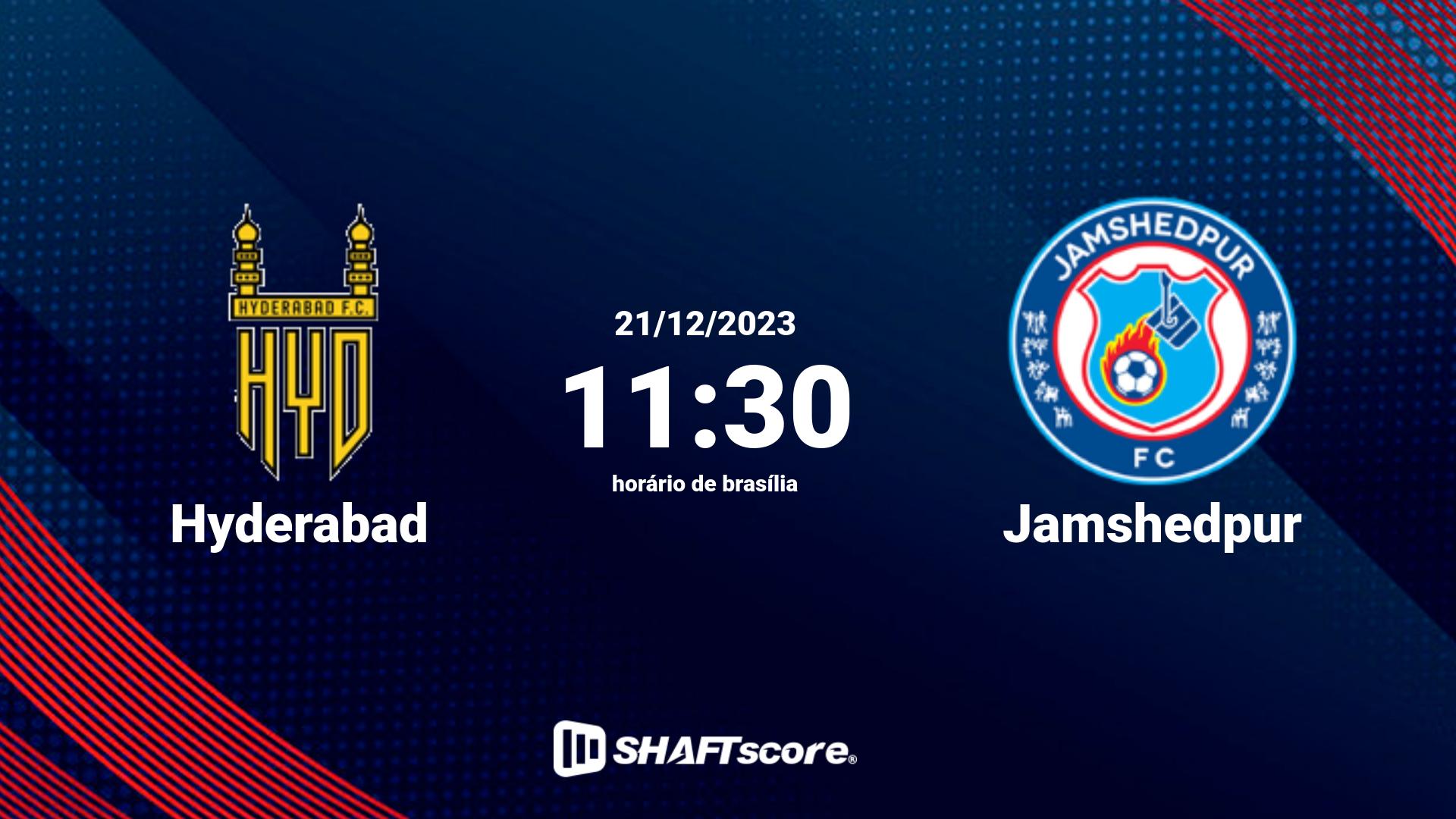 Estatísticas do jogo Hyderabad vs Jamshedpur 21.12 11:30