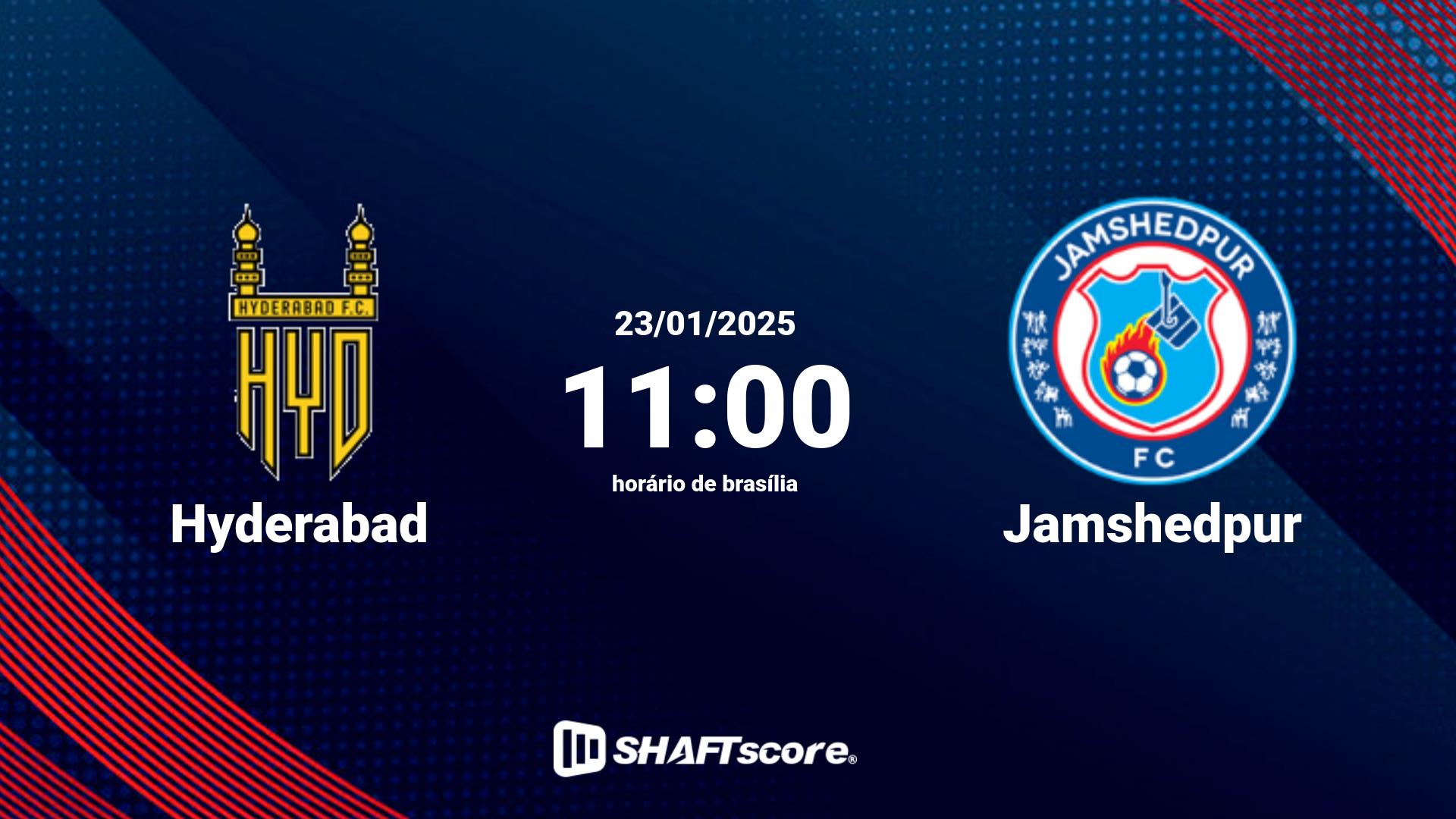 Estatísticas do jogo Hyderabad vs Jamshedpur 23.01 11:00