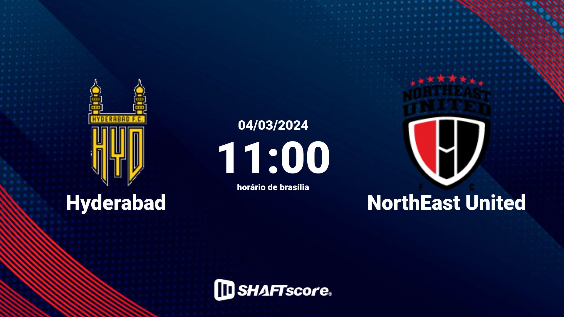 Estatísticas do jogo Hyderabad vs NorthEast United 04.03 11:00