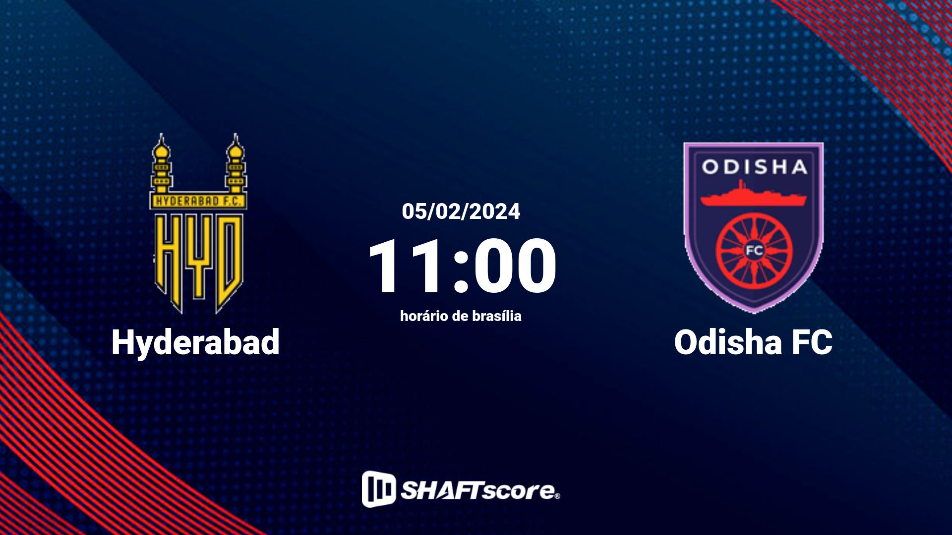 Estatísticas do jogo Hyderabad vs Odisha FC 05.02 11:00