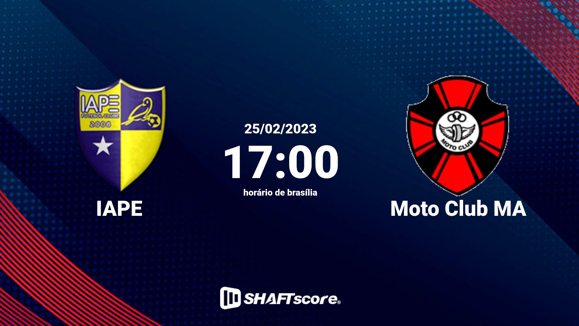 Estatísticas do jogo IAPE vs Moto Club MA 25.02 17:00