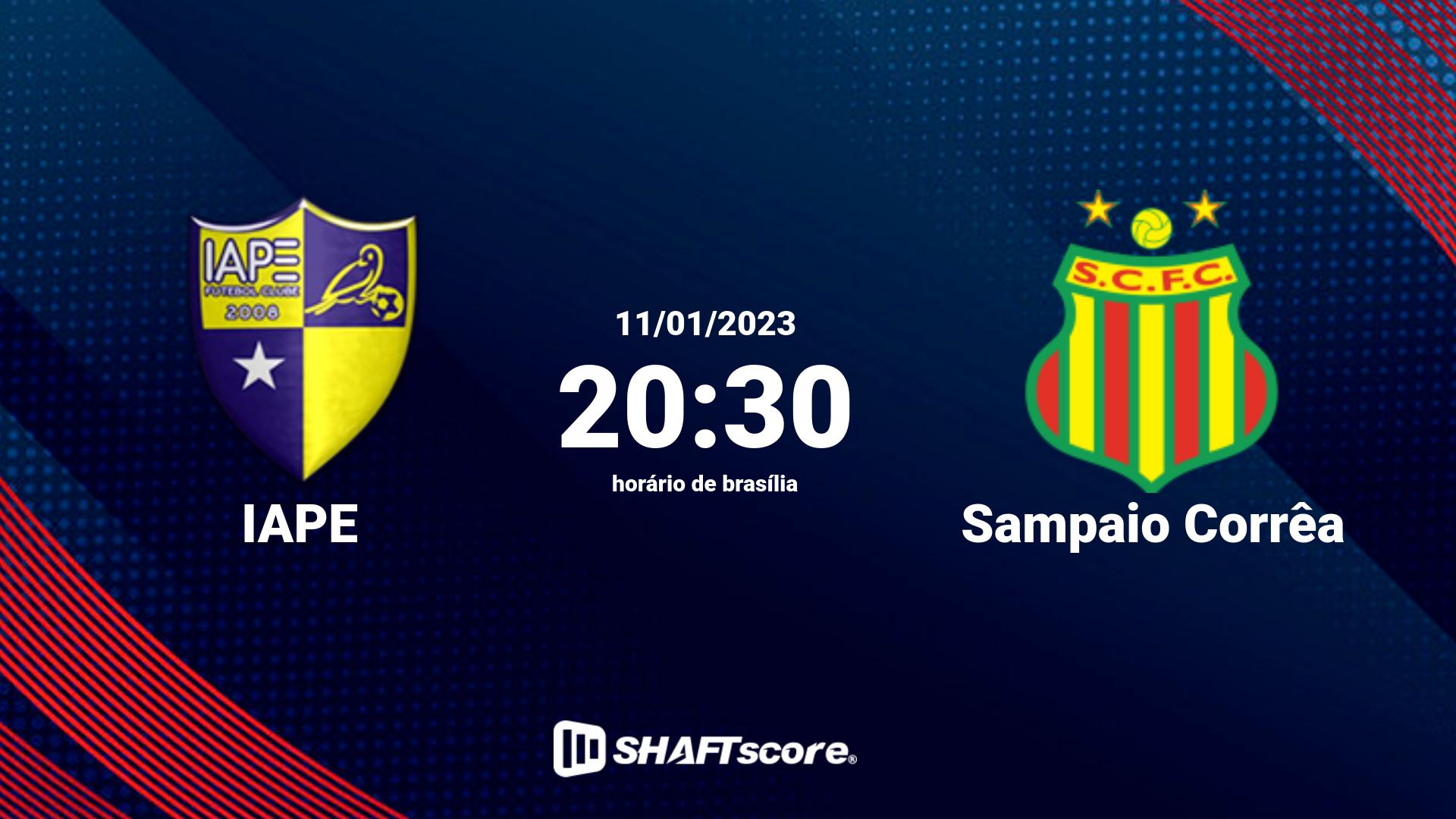 Estatísticas do jogo IAPE vs Sampaio Corrêa 11.01 20:30