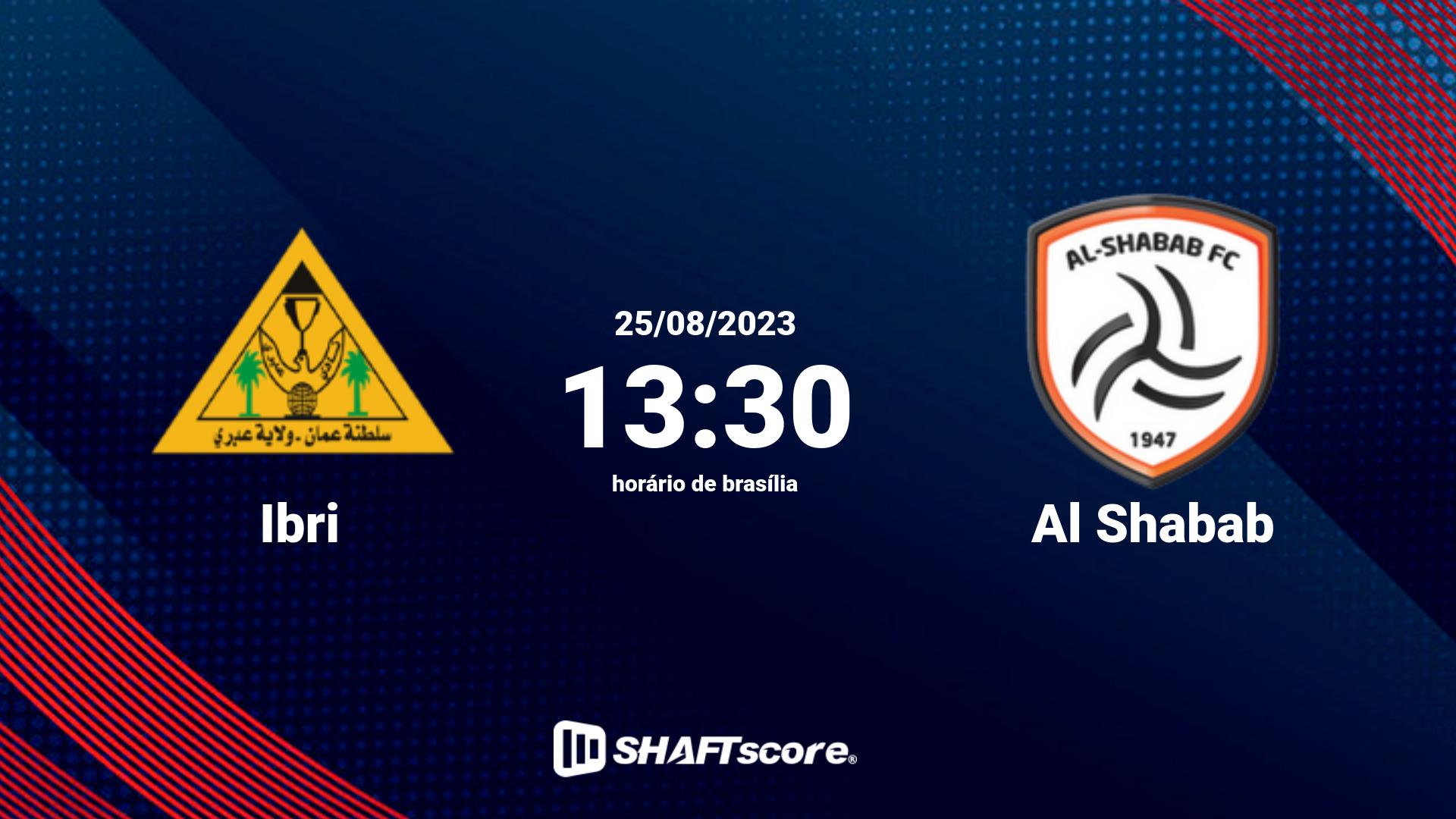 Estatísticas do jogo Ibri vs Al Shabab 25.08 13:30