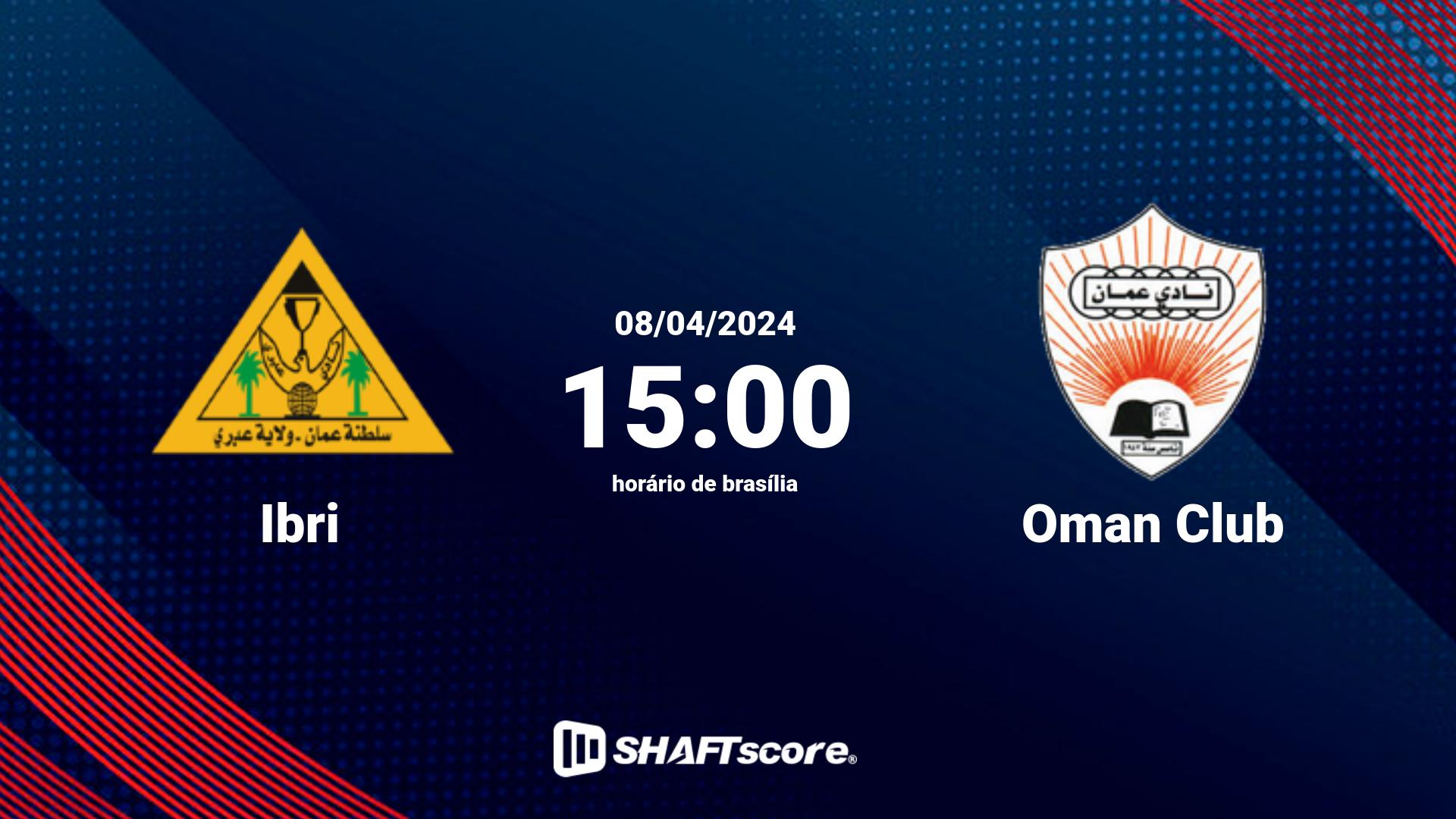 Estatísticas do jogo Ibri vs Oman Club 08.04 15:00