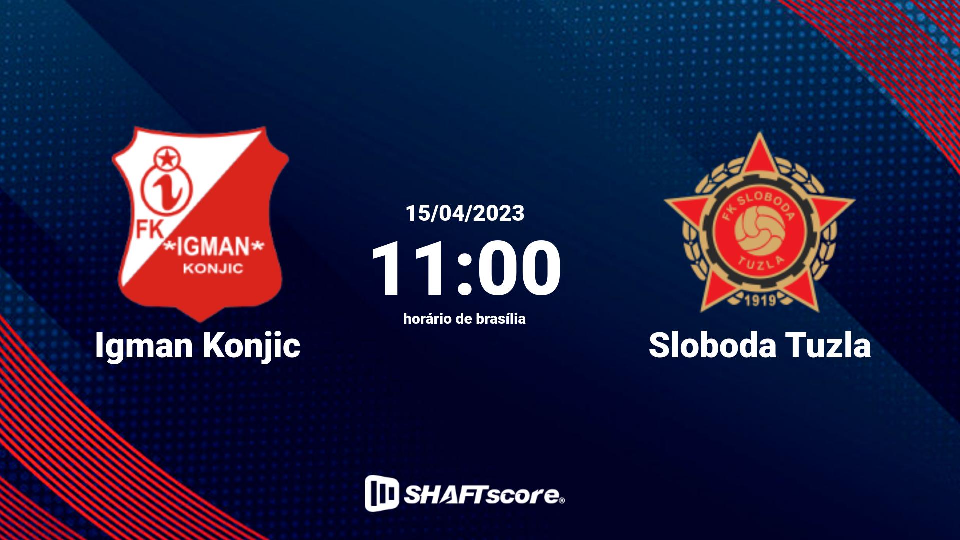 Estatísticas do jogo Igman Konjic vs Sloboda Tuzla 15.04 11:00