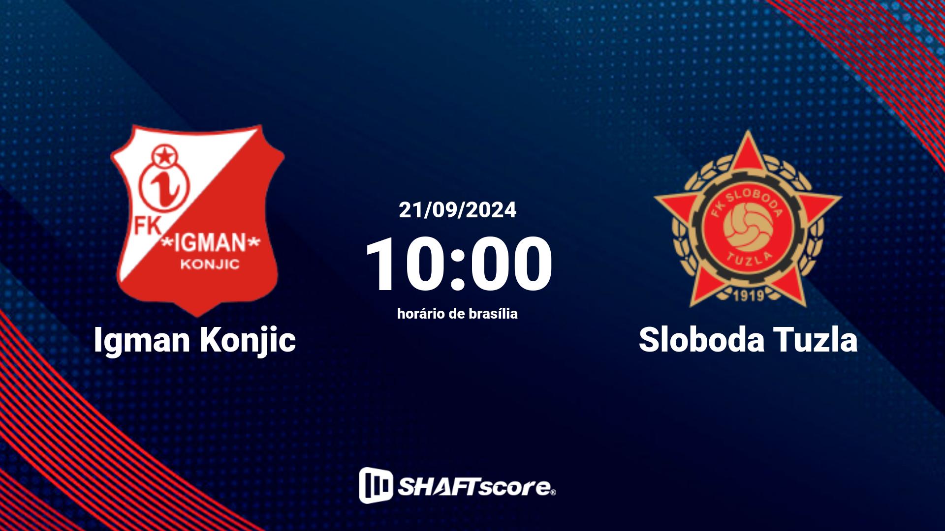 Estatísticas do jogo Igman Konjic vs Sloboda Tuzla 21.09 10:00