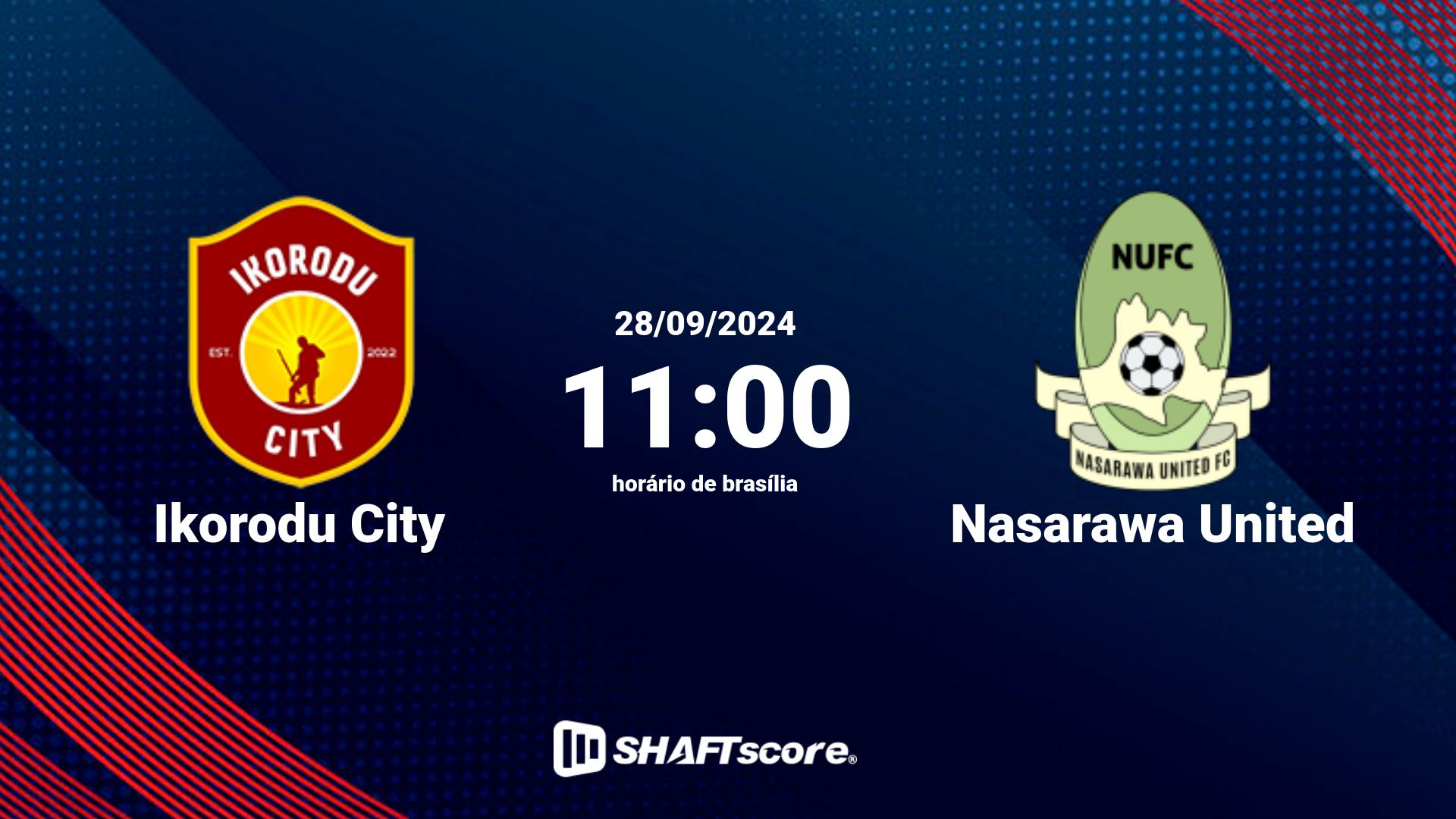 Estatísticas do jogo Ikorodu City vs Nasarawa United 28.09 11:00