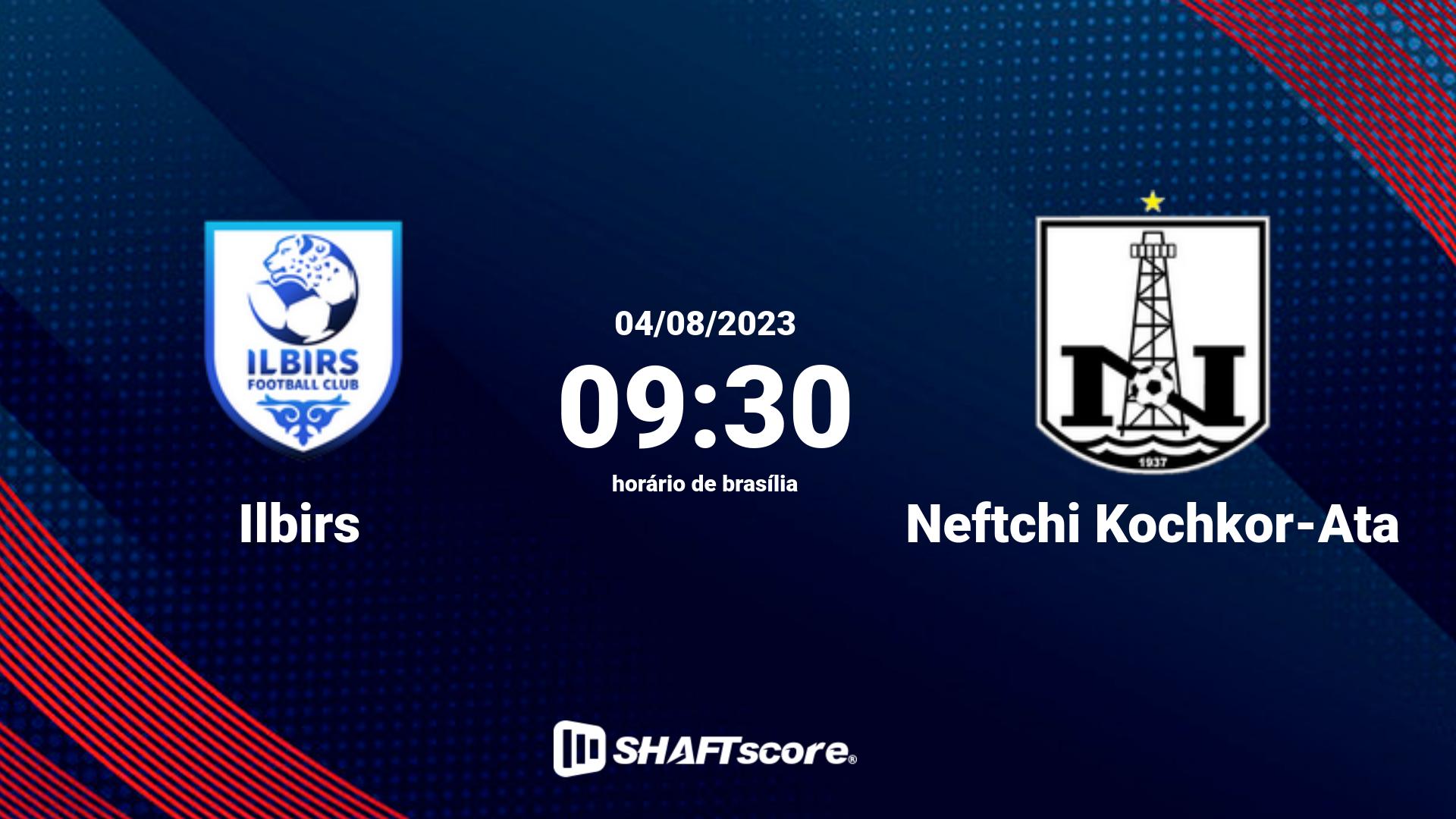 Estatísticas do jogo Ilbirs vs Neftchi Kochkor-Ata 04.08 09:30