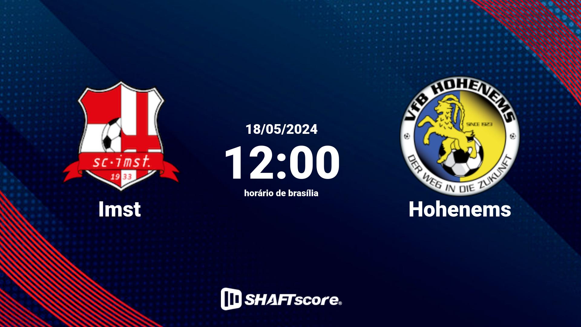 Estatísticas do jogo Imst vs Hohenems 18.05 12:00