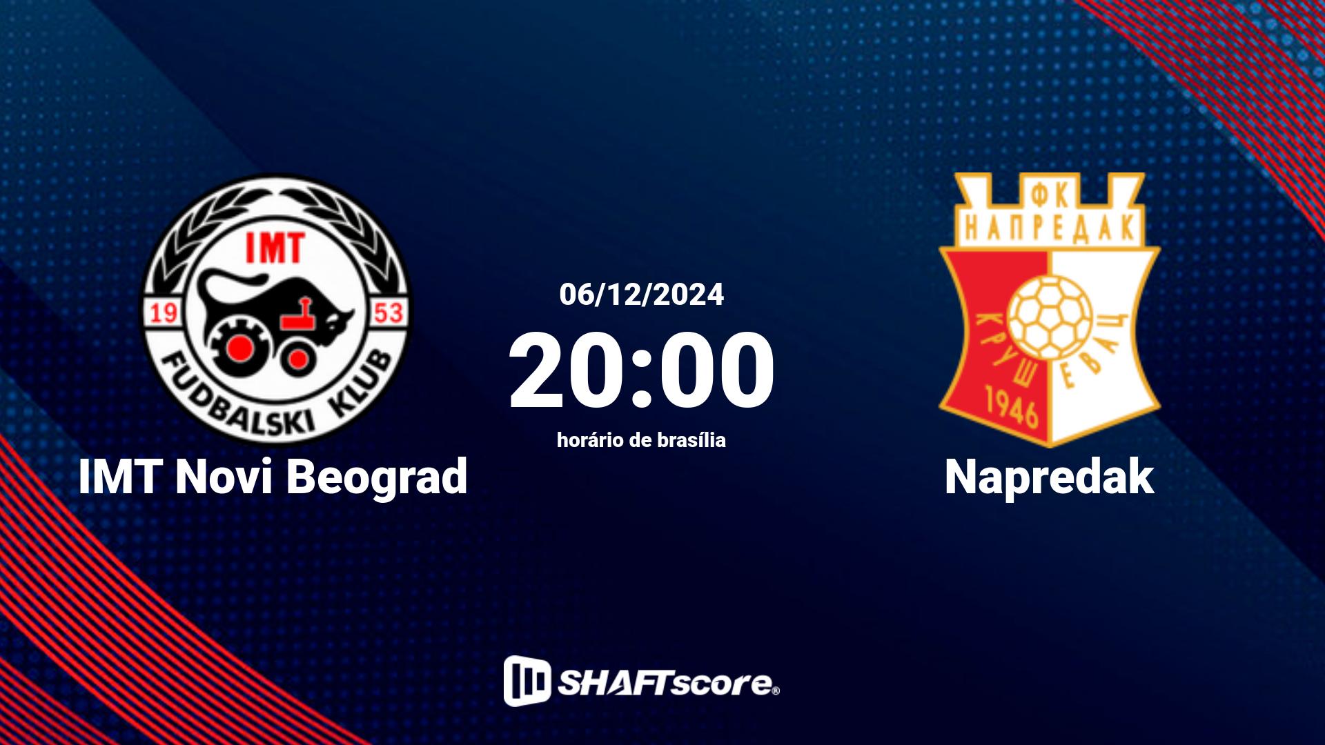 Estatísticas do jogo IMT Novi Beograd vs Napredak 06.12 20:00