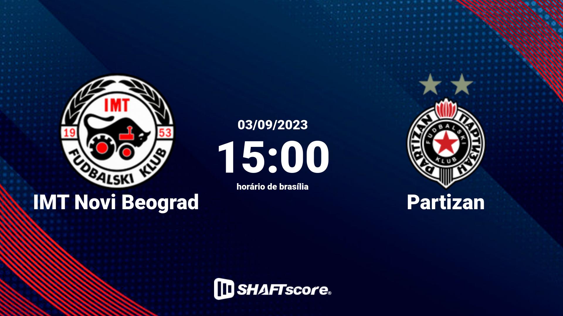 Estatísticas do jogo IMT Novi Beograd vs Partizan 03.09 15:00