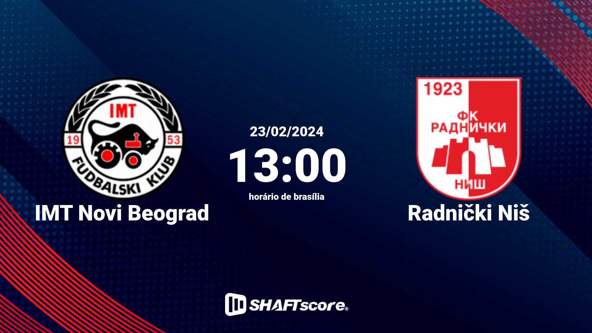 Estatísticas do jogo IMT Novi Beograd vs Radnički Niš 23.02 13:00