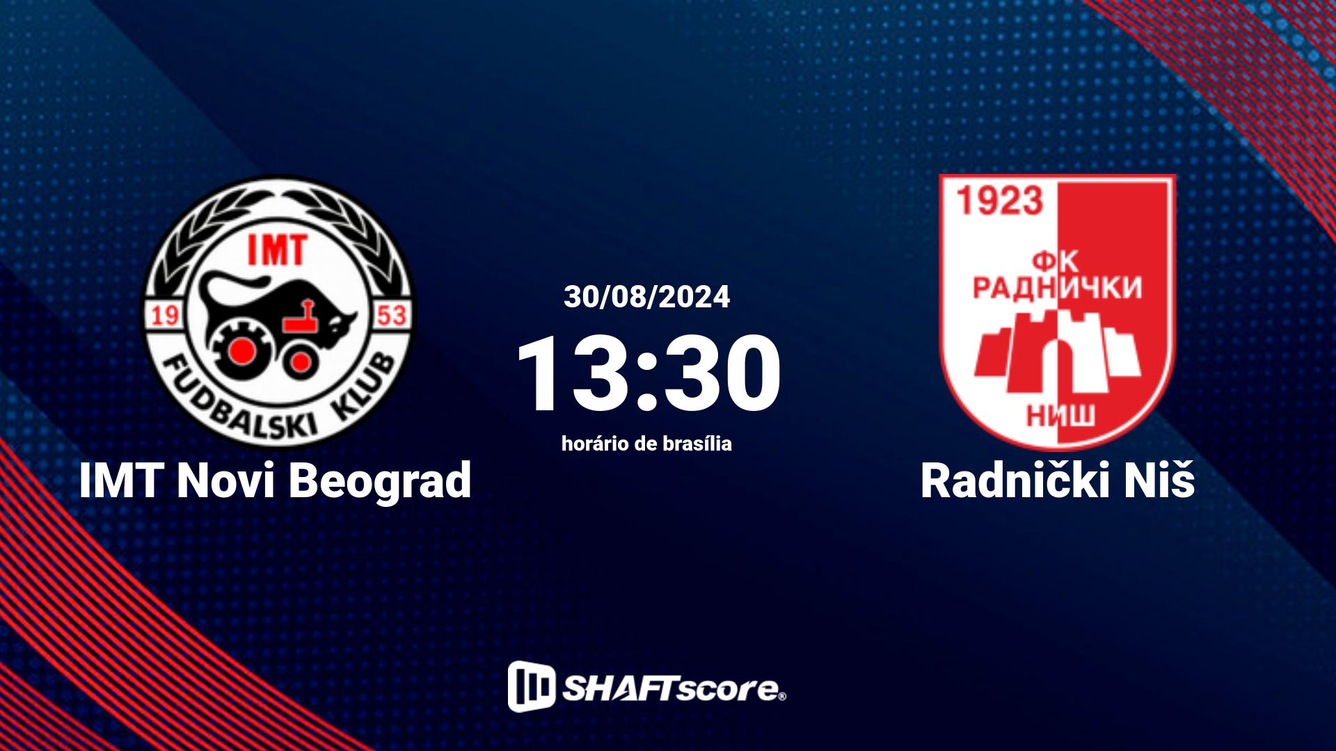 Estatísticas do jogo IMT Novi Beograd vs Radnički Niš 30.08 13:30