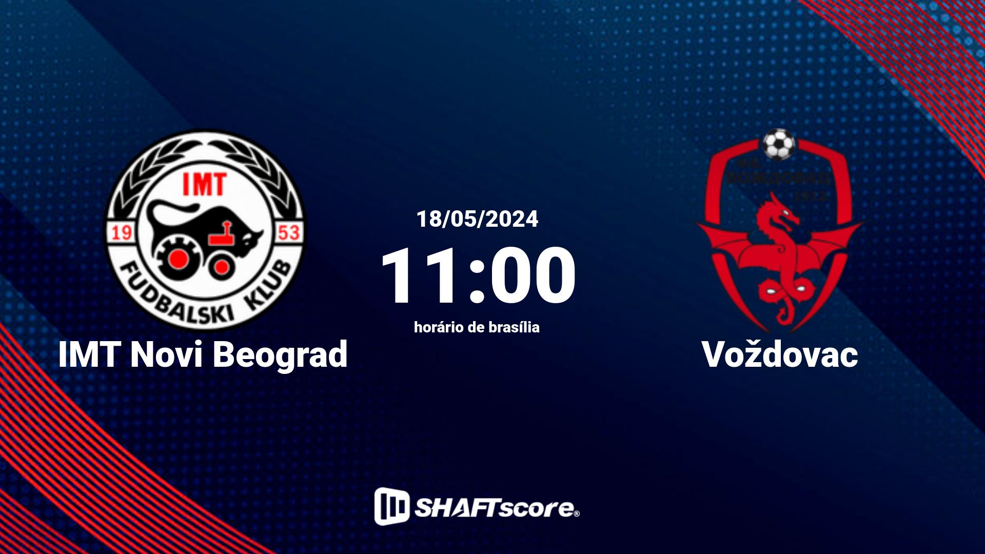 Estatísticas do jogo IMT Novi Beograd vs Voždovac 18.05 11:00