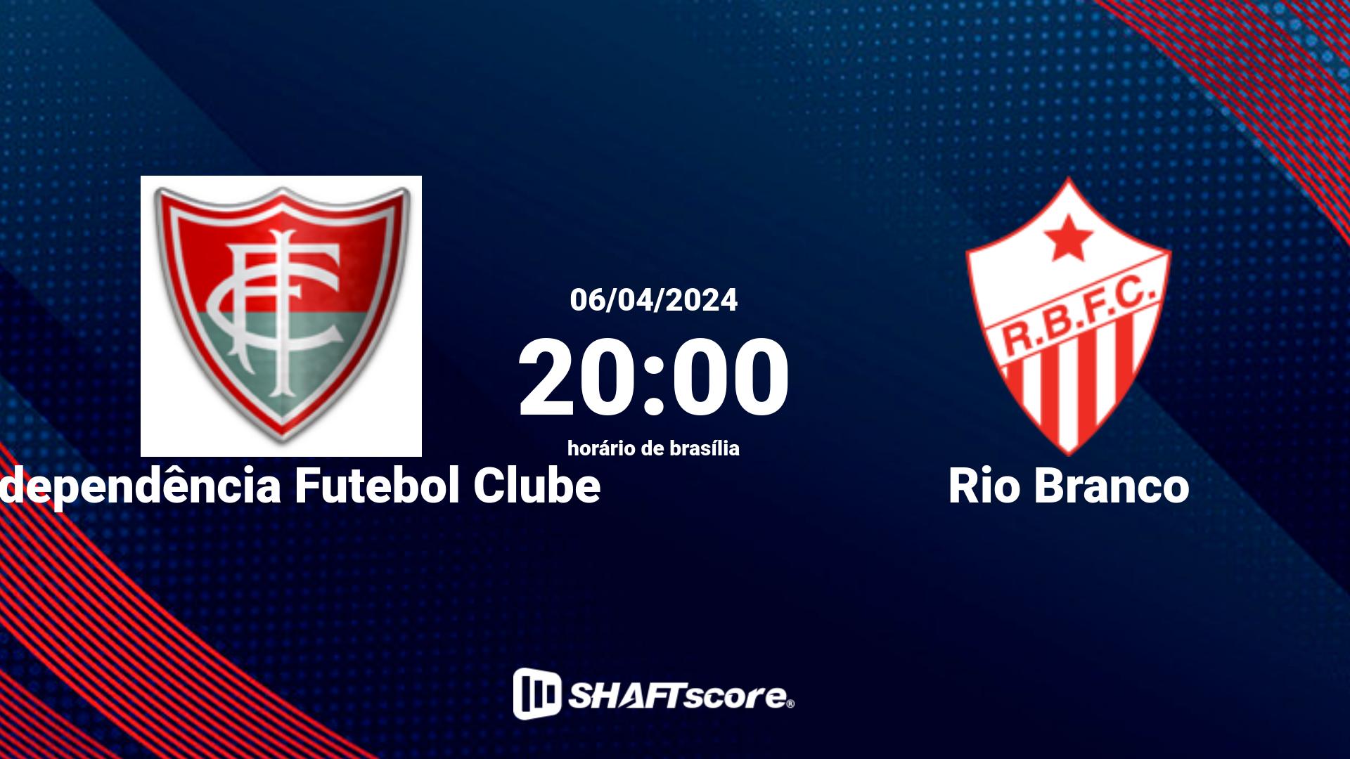 Estatísticas do jogo Independência Futebol Clube vs Rio Branco 06.04 20:00