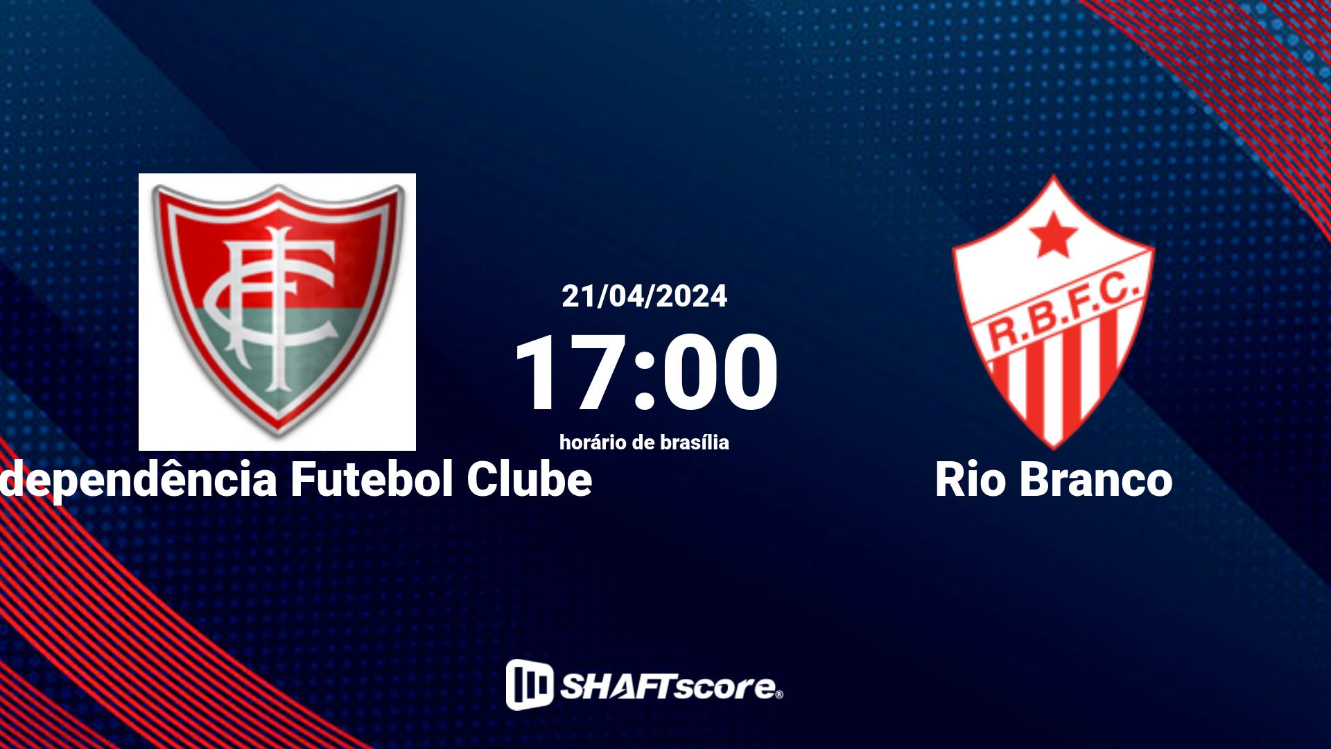 Estatísticas do jogo Independência Futebol Clube vs Rio Branco 21.04 17:00