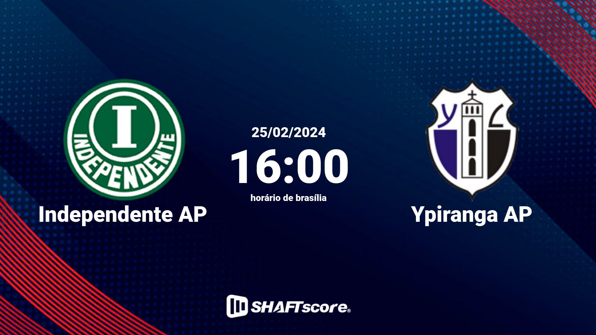 Estatísticas do jogo Independente AP vs Ypiranga AP 25.02 16:00