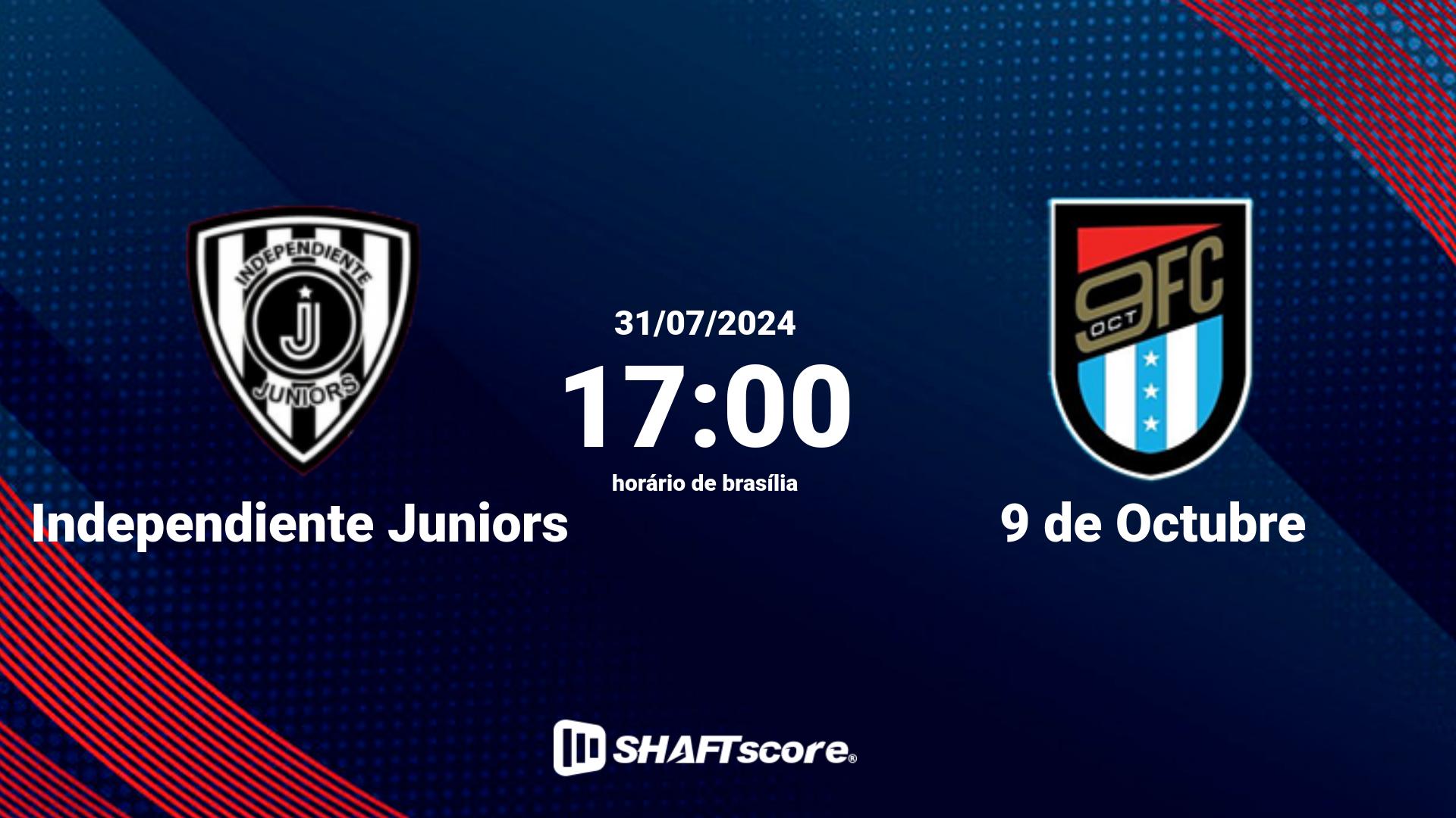 Estatísticas do jogo Independiente Juniors vs 9 de Octubre 31.07 17:00