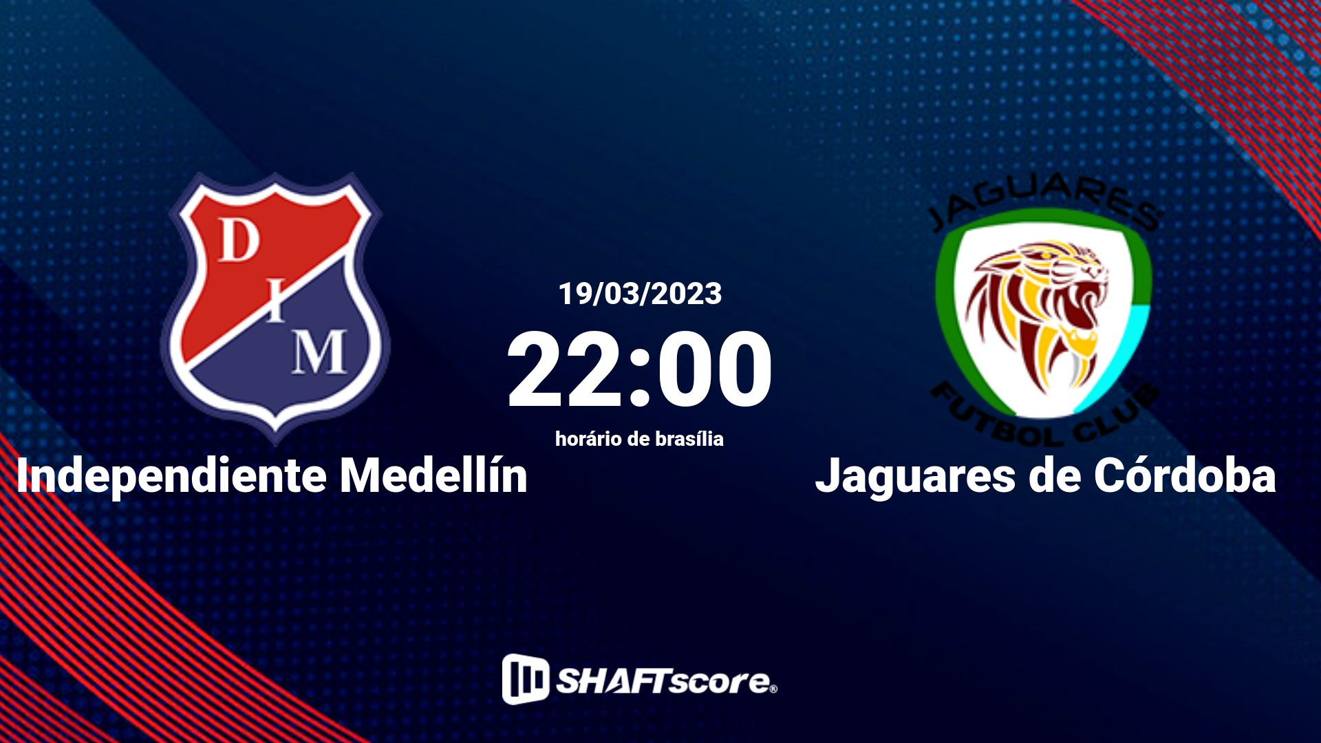 Estatísticas do jogo Independiente Medellín vs Jaguares de Córdoba 19.03 22:00