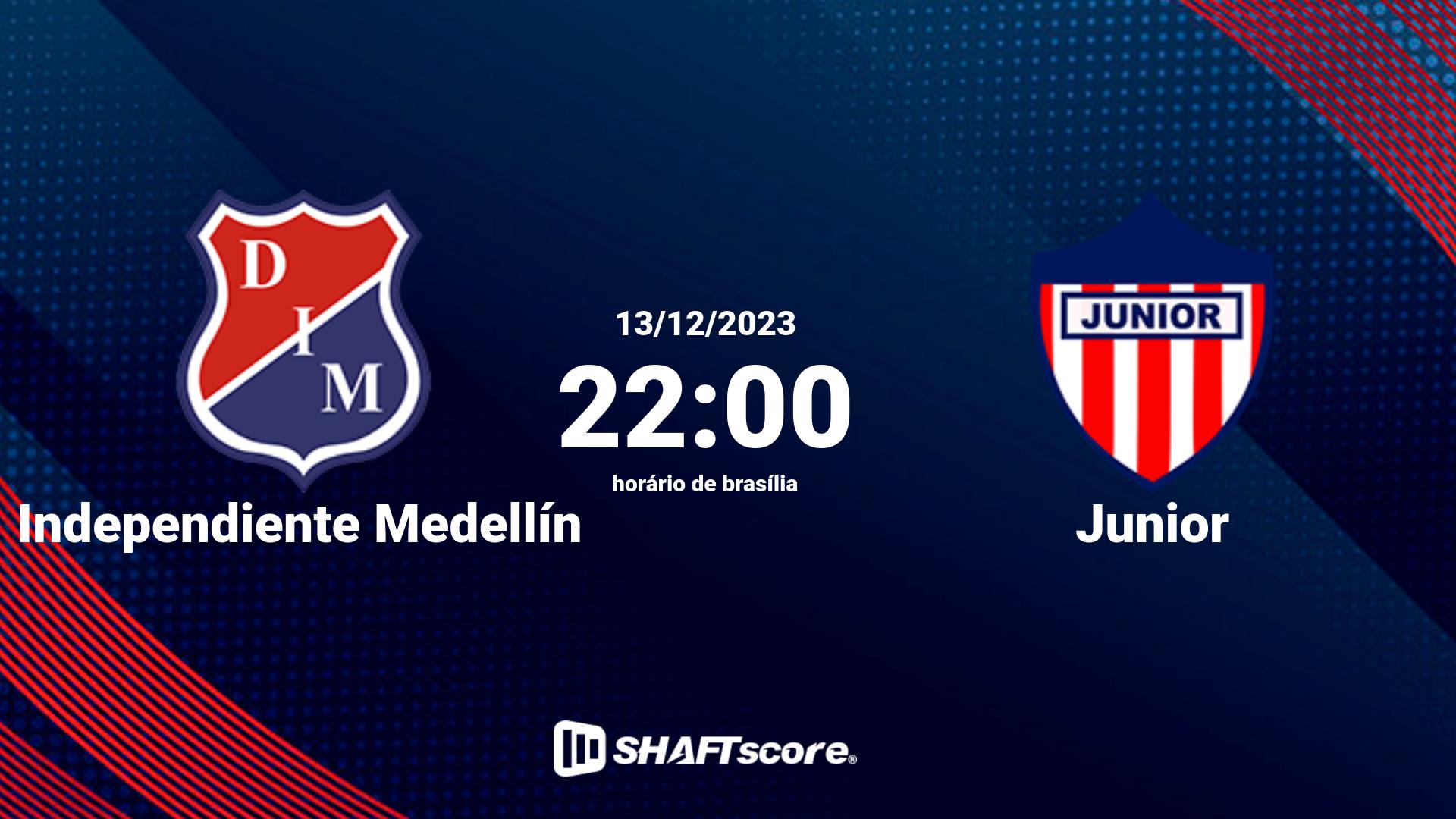 Estatísticas do jogo Independiente Medellín vs Junior 13.12 22:00