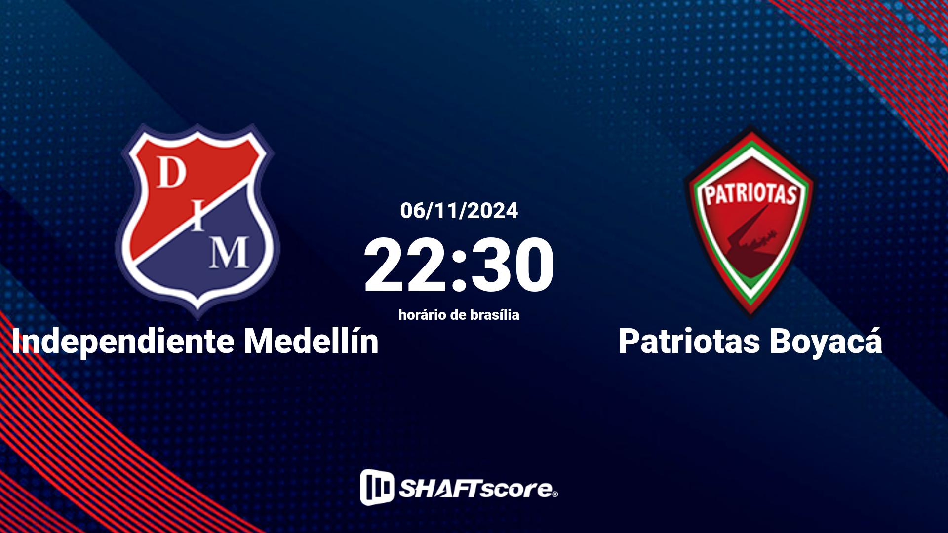 Estatísticas do jogo Independiente Medellín vs Patriotas Boyacá 06.11 22:30