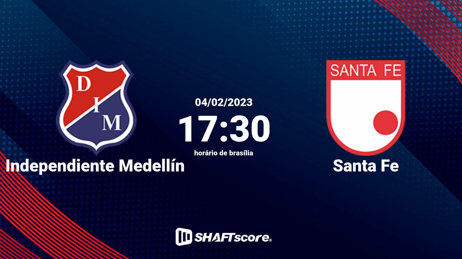 Estatísticas do jogo Independiente Medellín vs Santa Fe 04.02 17:30