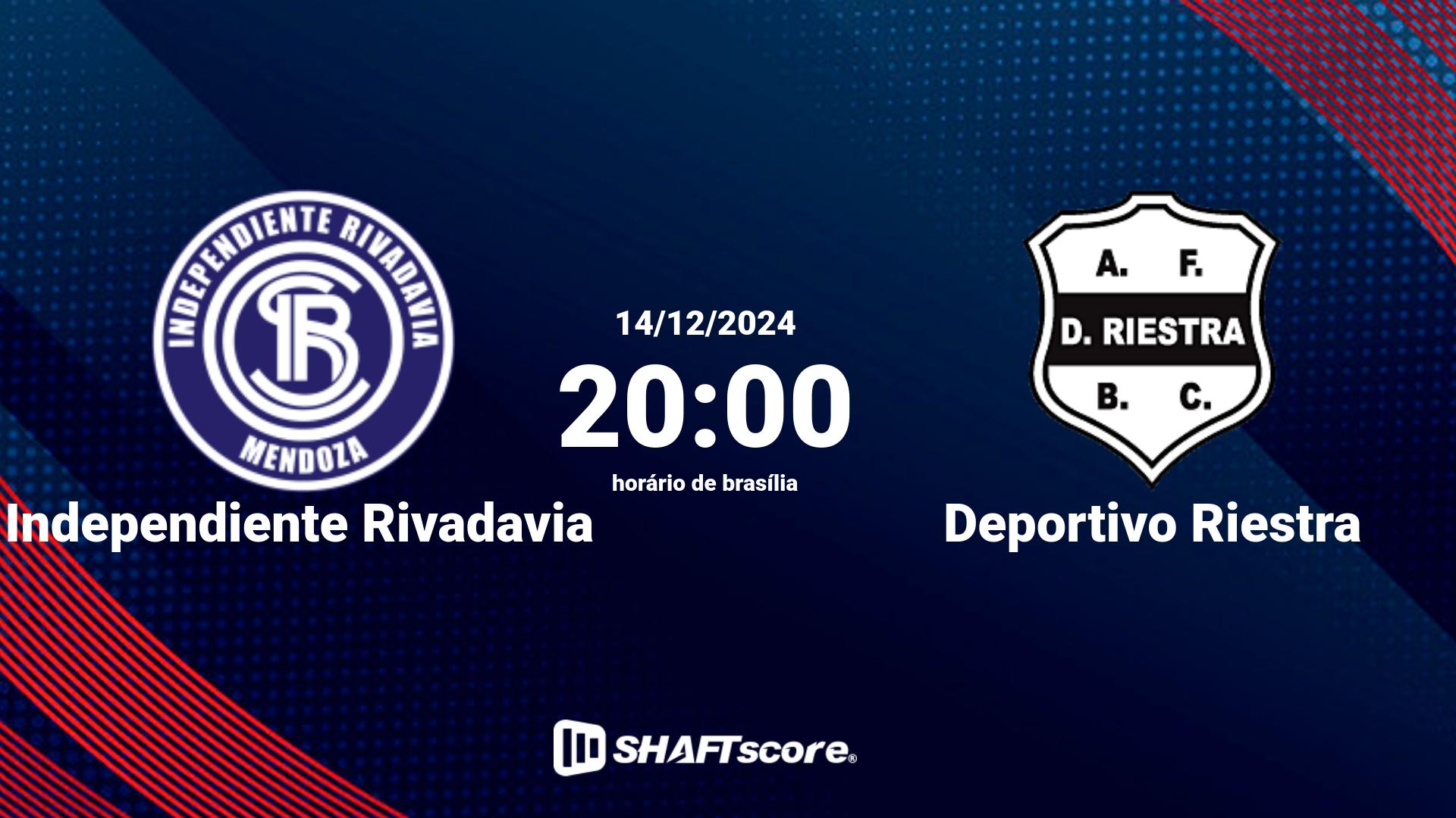 Estatísticas do jogo Independiente Rivadavia vs Deportivo Riestra 14.12 20:00