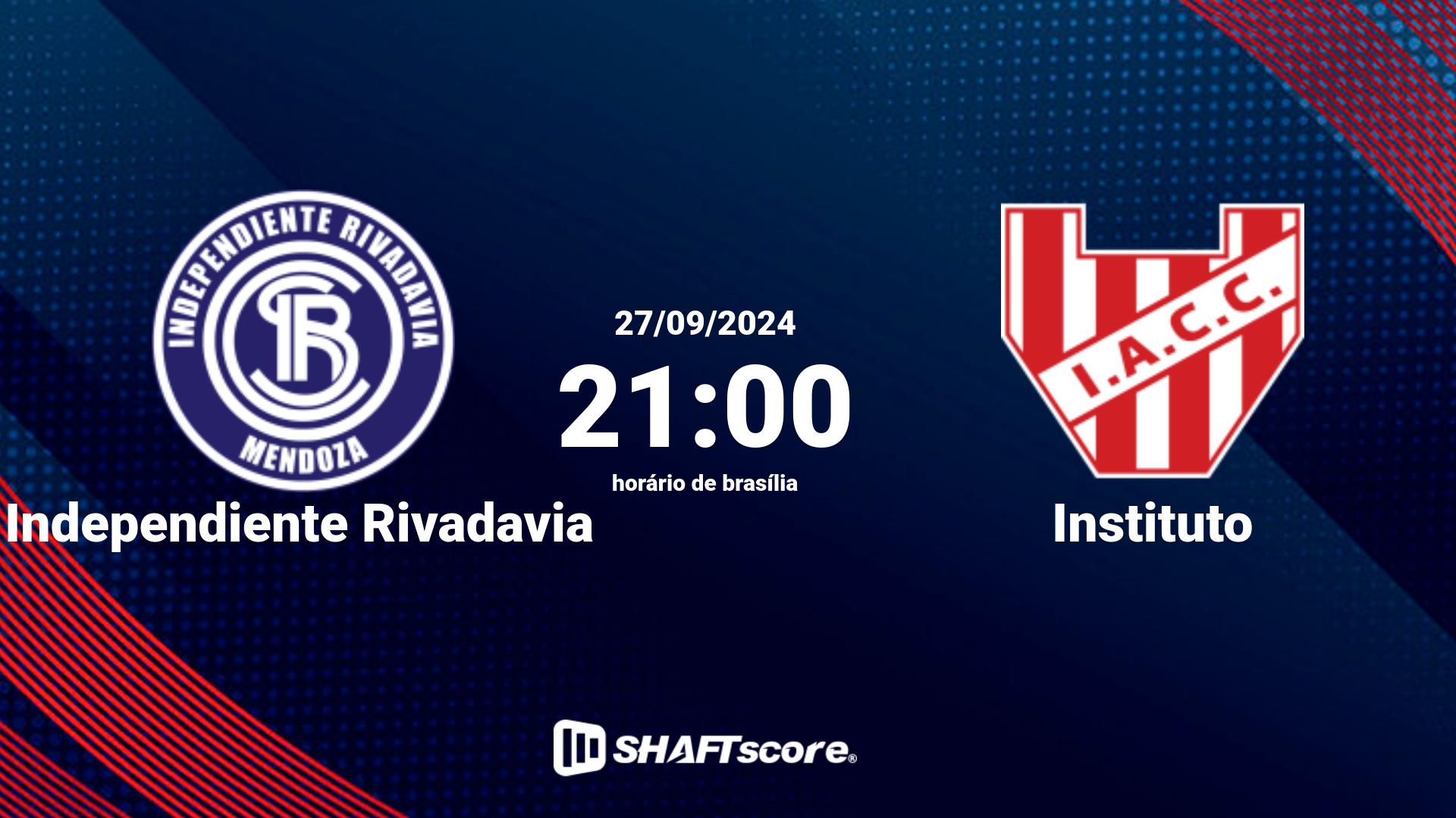 Estatísticas do jogo Independiente Rivadavia vs Instituto 27.09 21:00