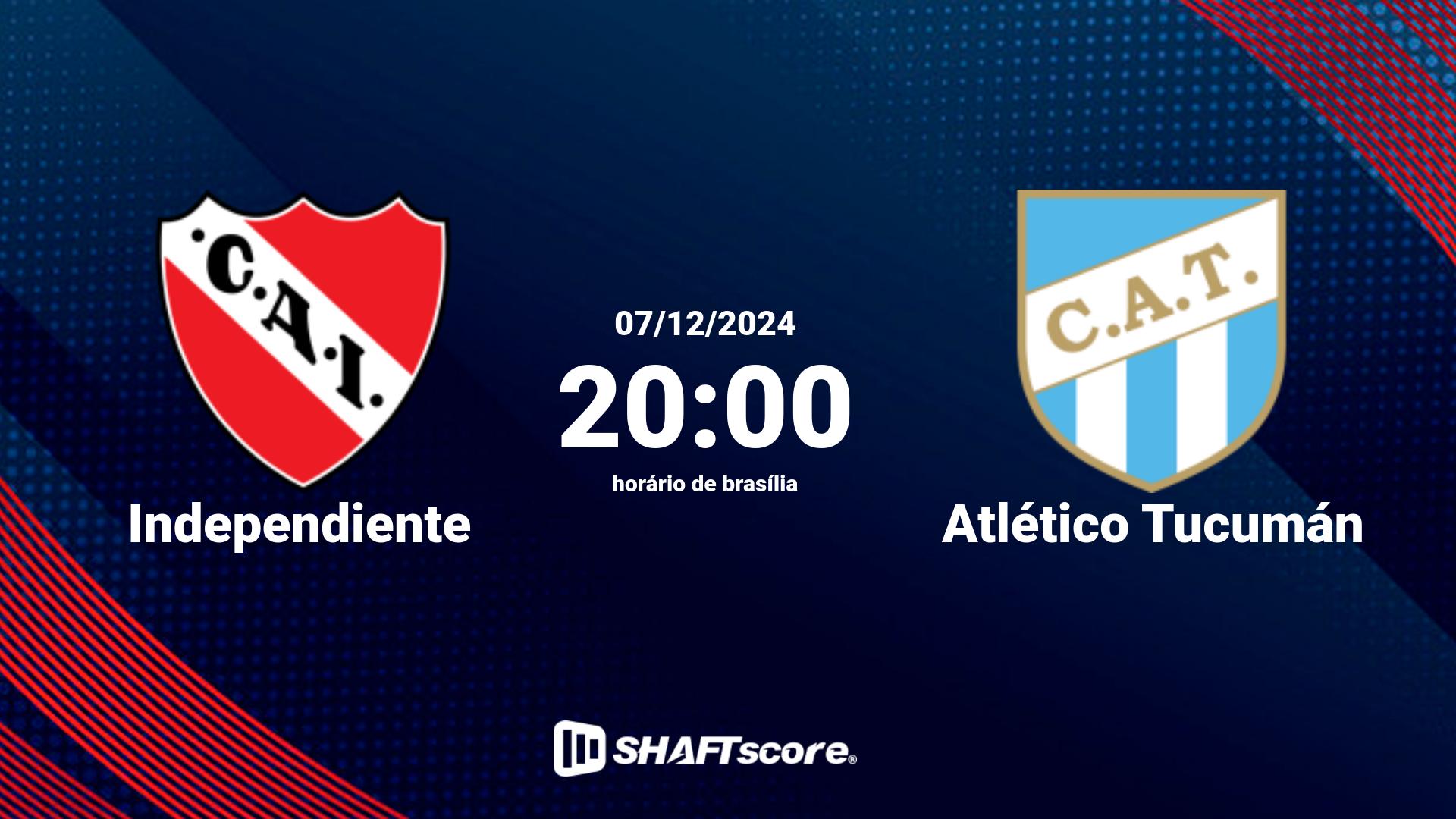 Estatísticas do jogo Independiente vs Atlético Tucumán 07.12 20:00