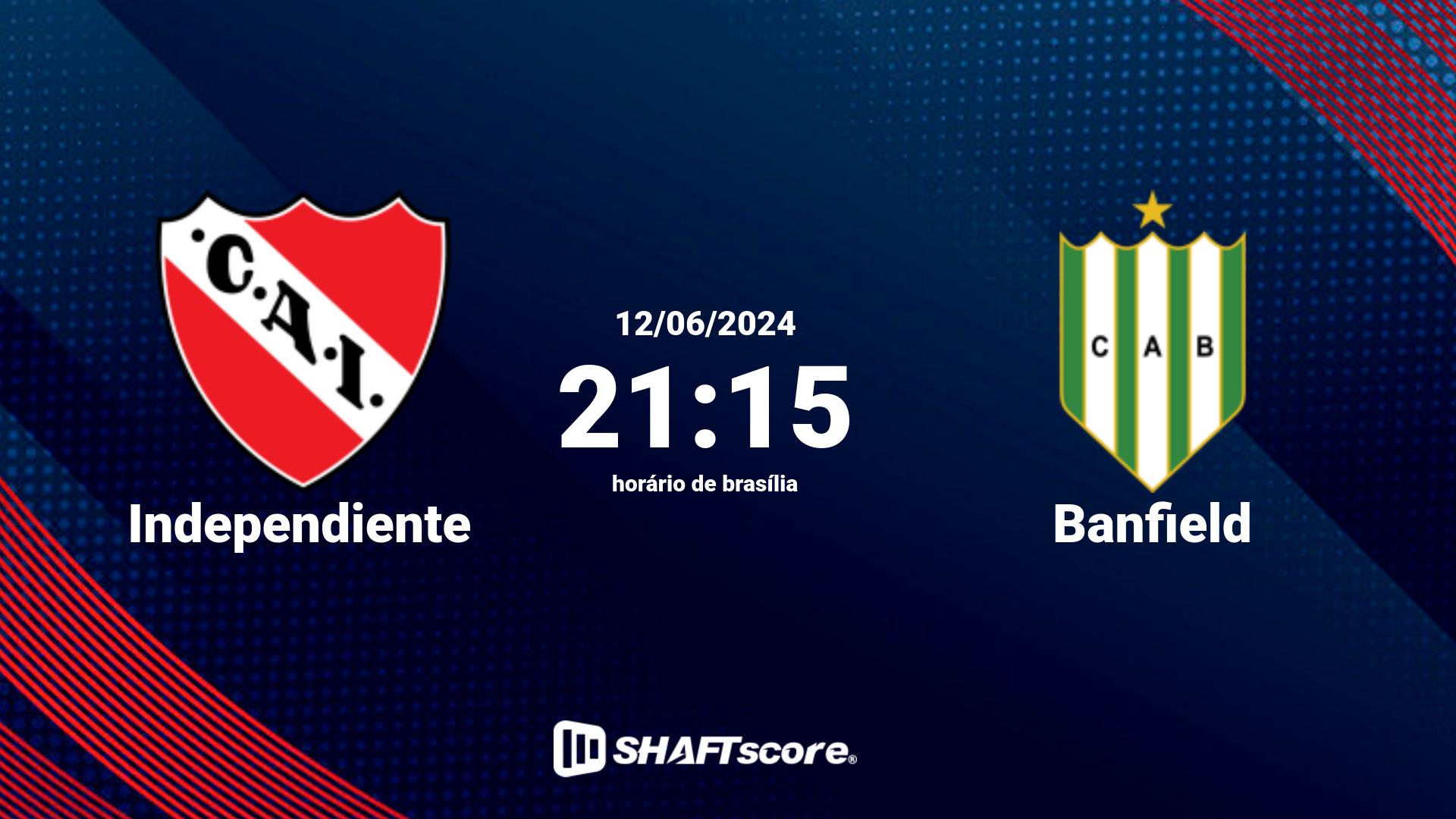 Estatísticas do jogo Independiente vs Banfield 12.06 21:15