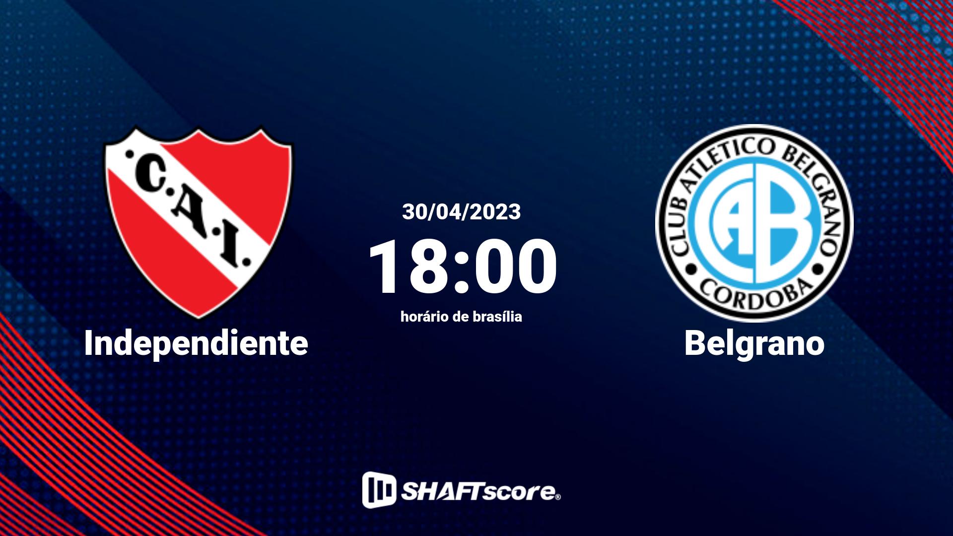 Estatísticas do jogo Independiente vs Belgrano 30.04 18:00