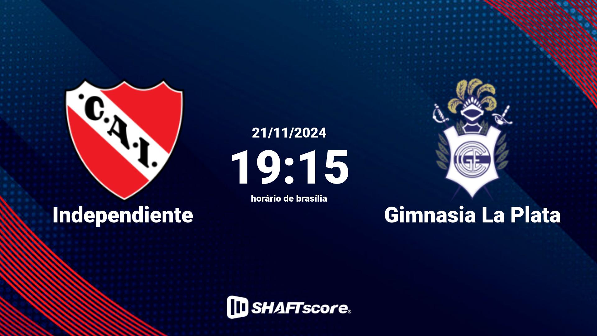 Estatísticas do jogo Independiente vs Gimnasia La Plata 21.11 19:15