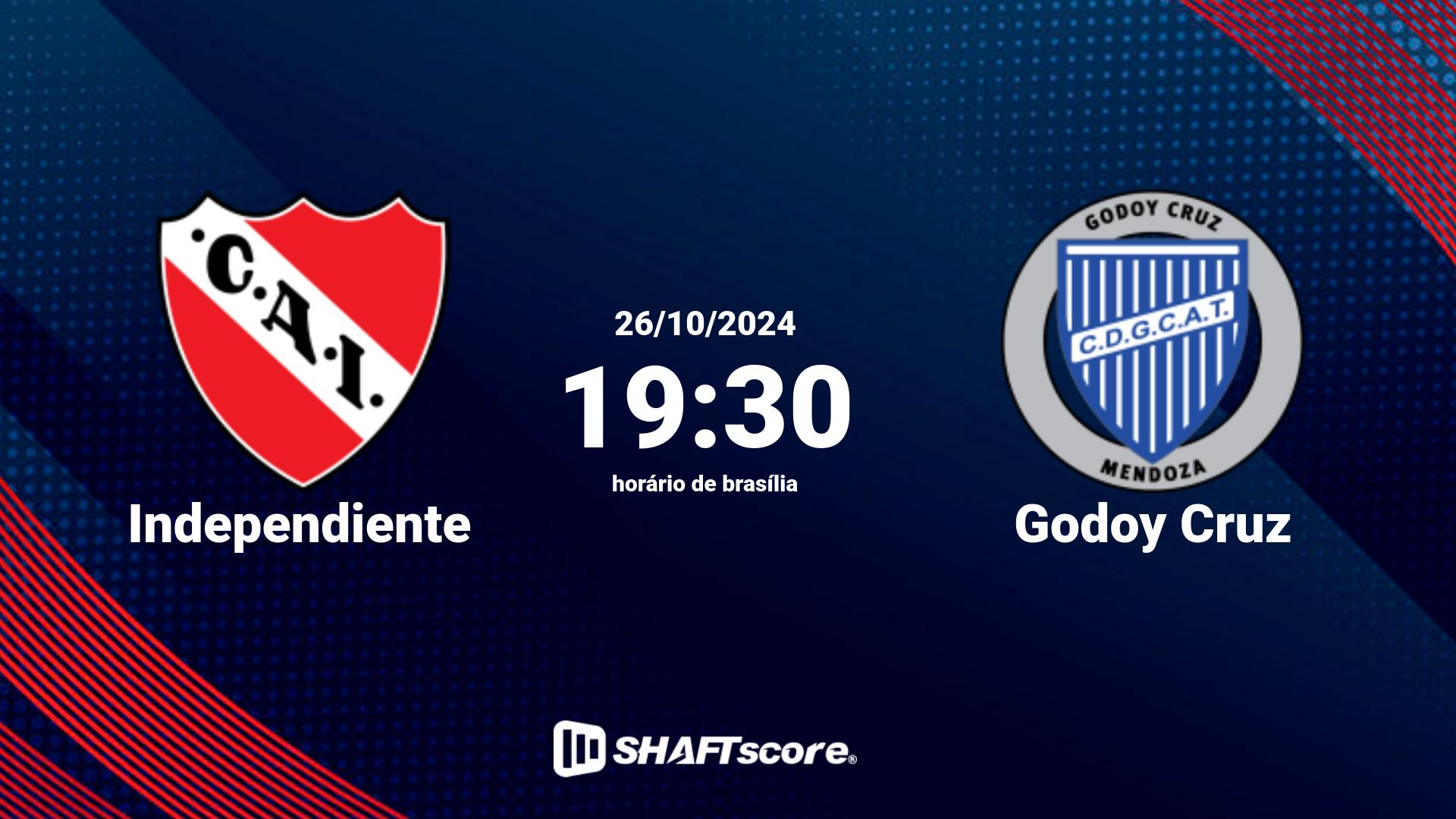 Estatísticas do jogo Independiente vs Godoy Cruz 26.10 19:30