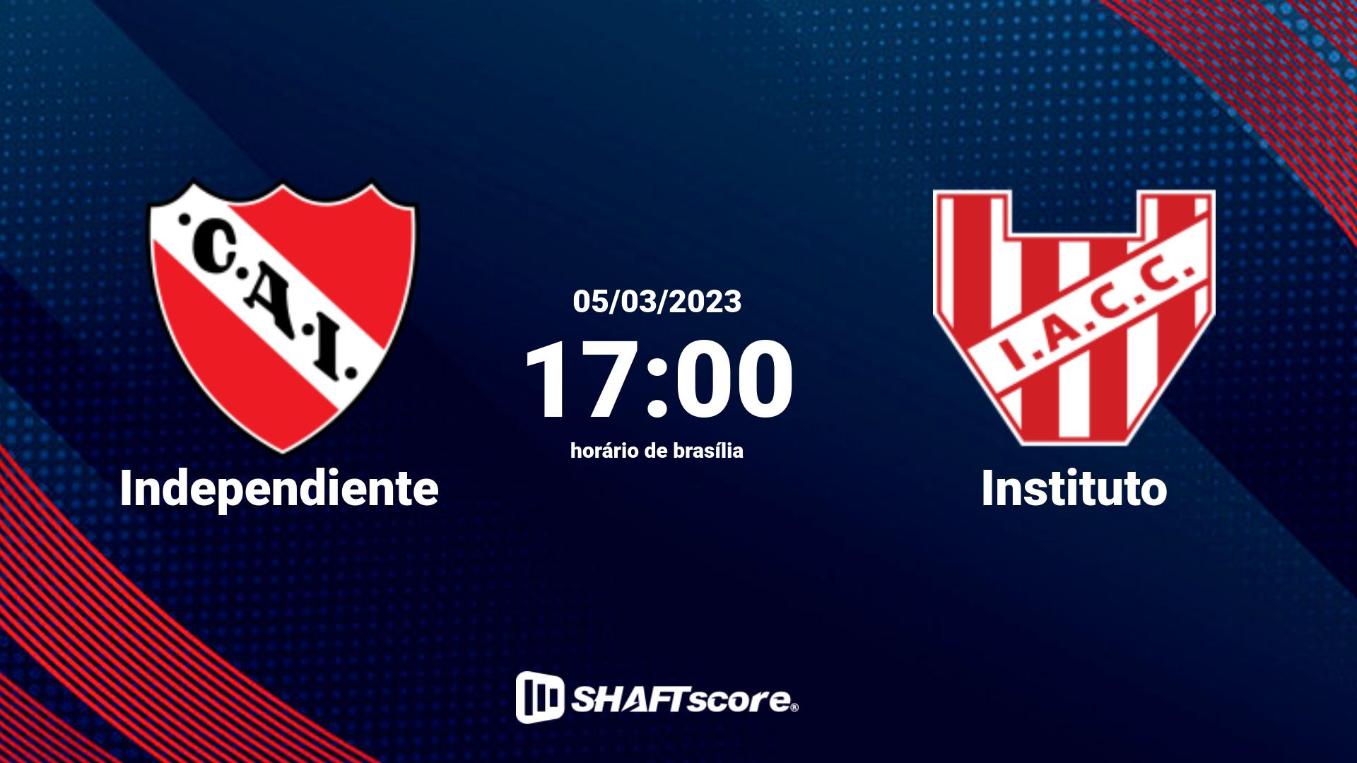 Estatísticas do jogo Independiente vs Instituto 05.03 17:00