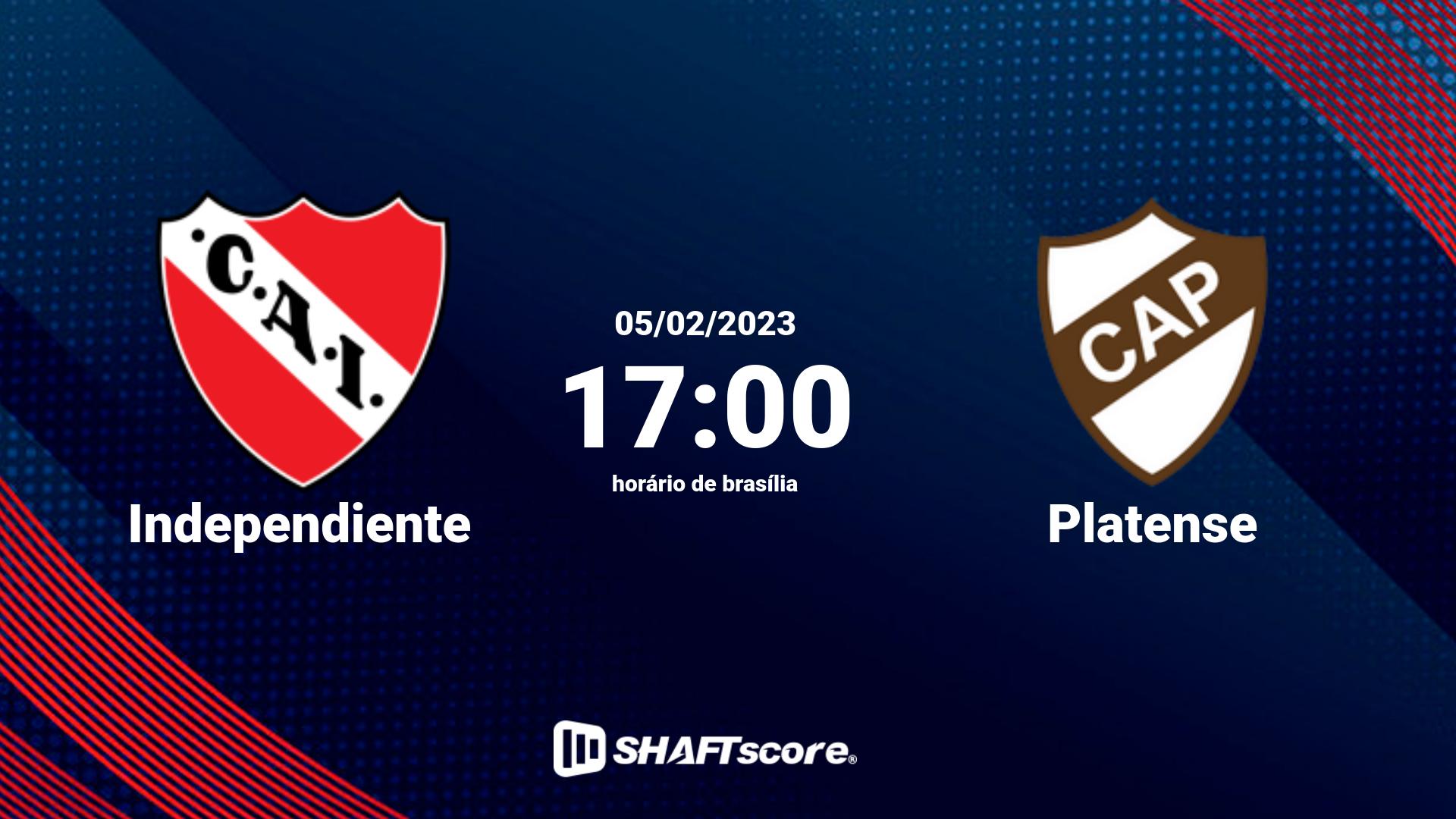 Estatísticas do jogo Independiente vs Platense 05.02 17:00