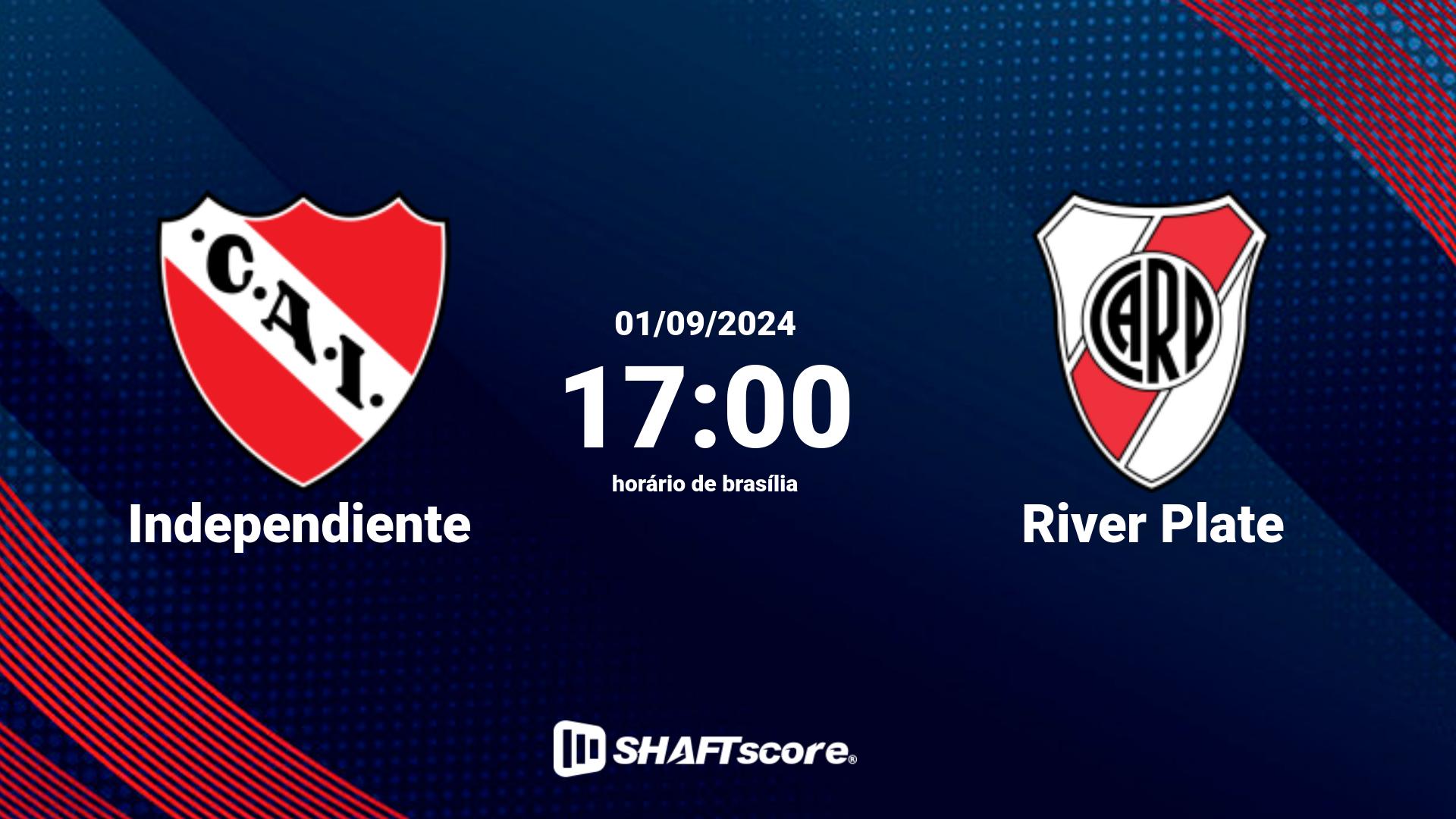 Estatísticas do jogo Independiente vs River Plate 01.09 17:00