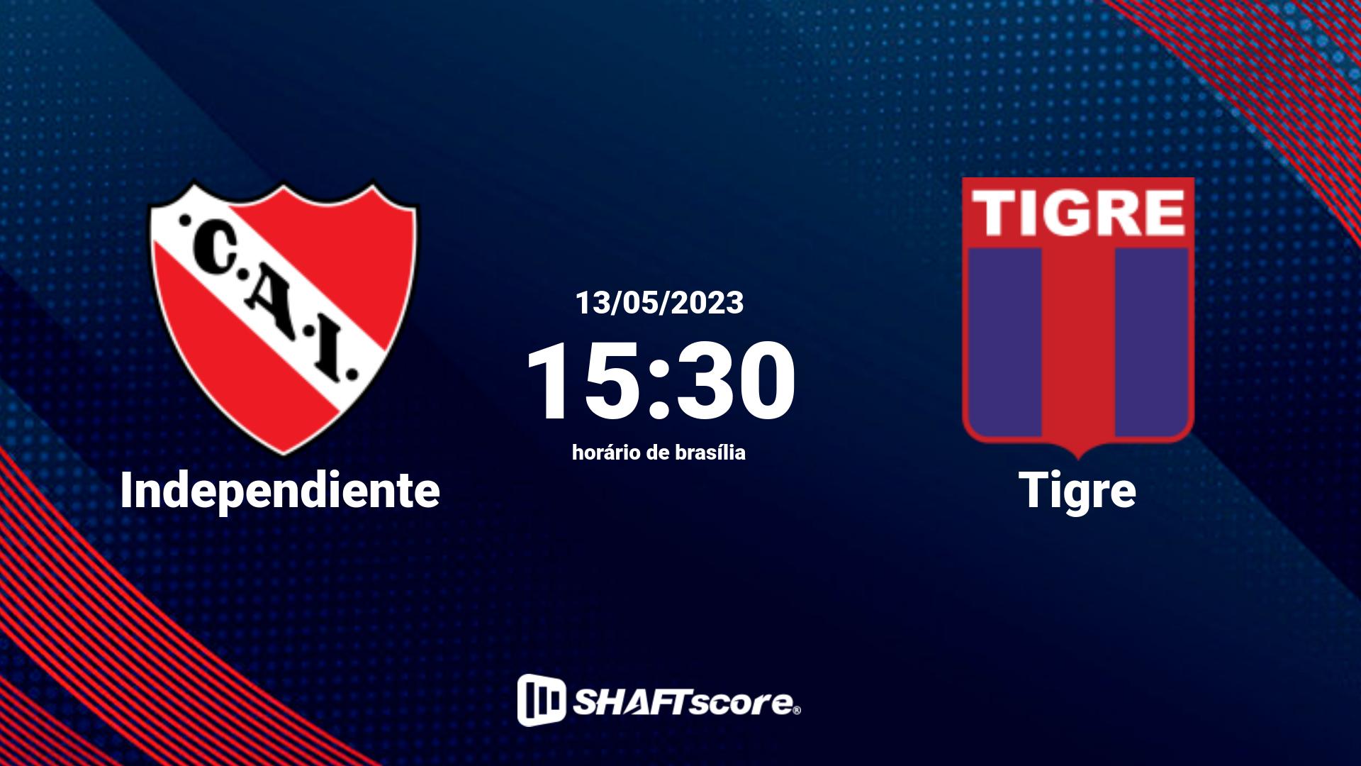 Estatísticas do jogo Independiente vs Tigre 13.05 15:30