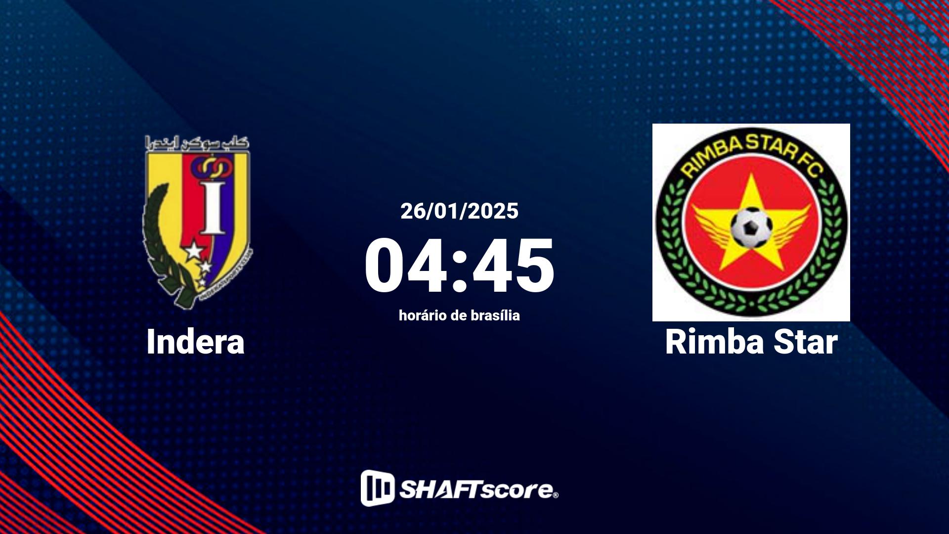 Estatísticas do jogo Indera vs Rimba Star 26.01 04:45