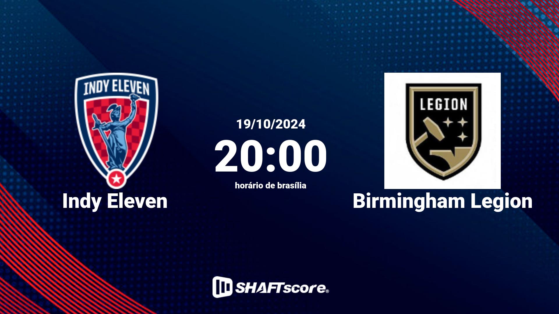 Estatísticas do jogo Indy Eleven vs Birmingham Legion 19.10 20:00