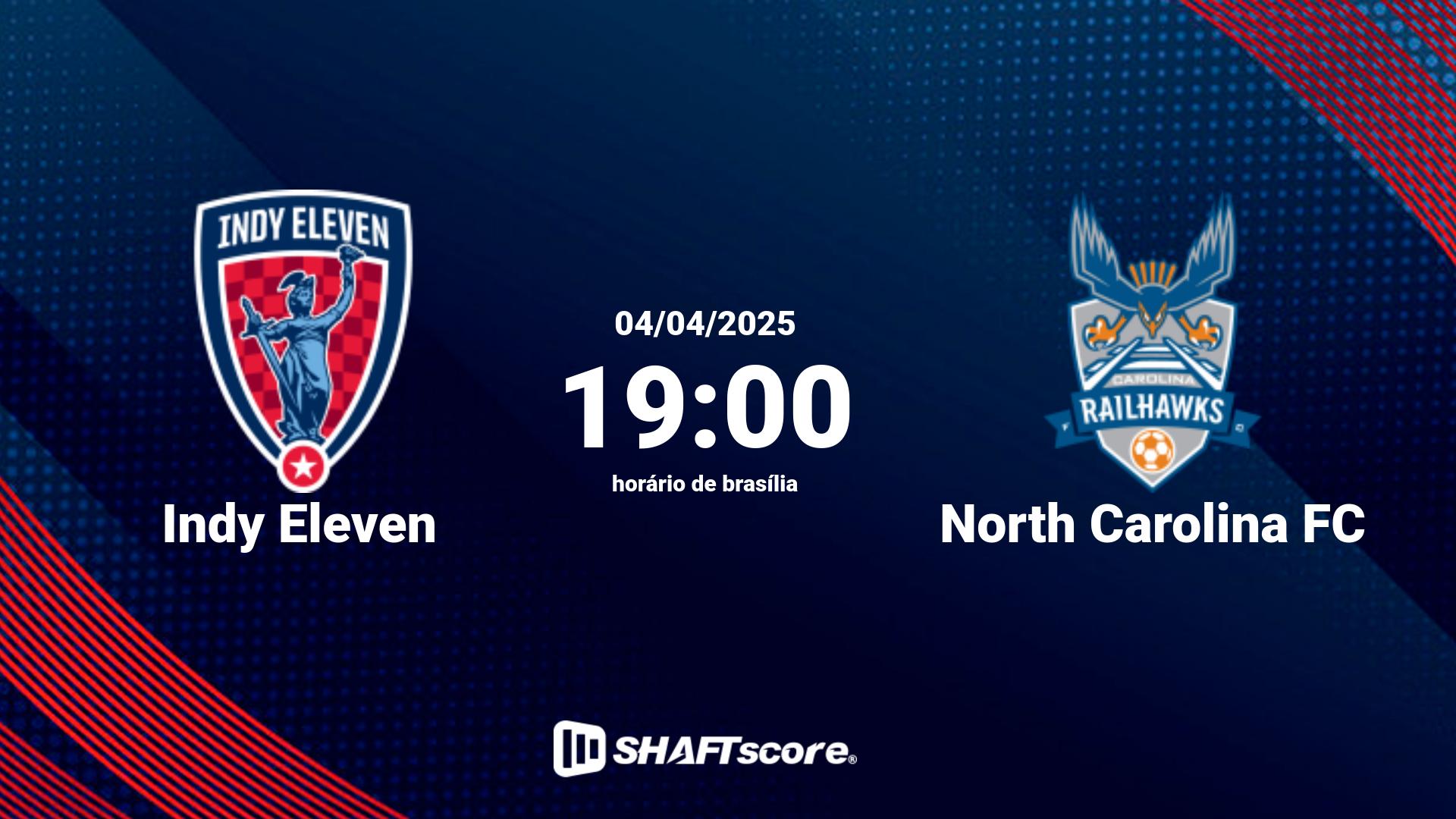 Estatísticas do jogo Indy Eleven vs North Carolina FC 04.04 19:00